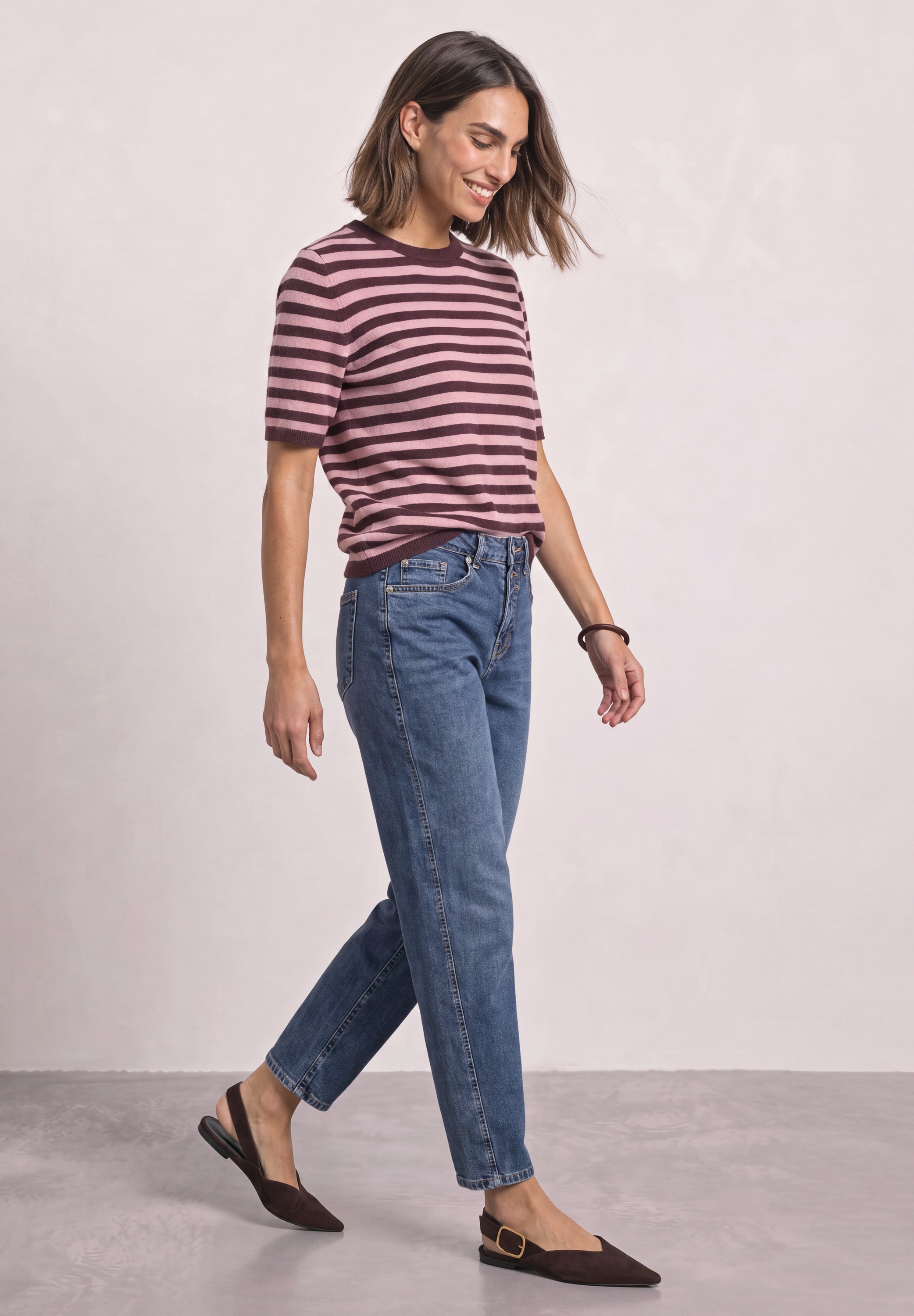 STREET ONE Kurzarmpullover im Streifen-Design