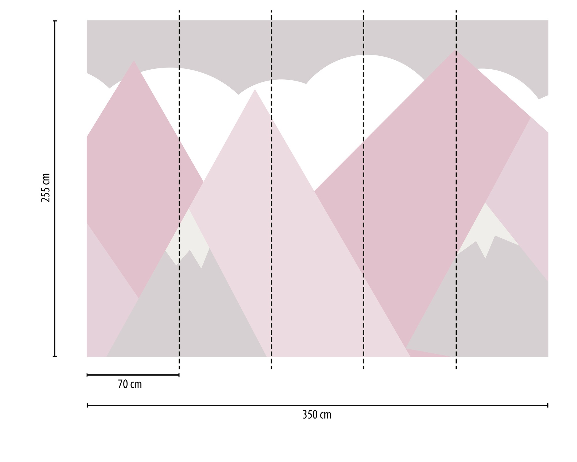 A.S. Création Vliestapete »Fototapete Berge Rosa Pastell Landschaftsmotiv« matt strukturiert