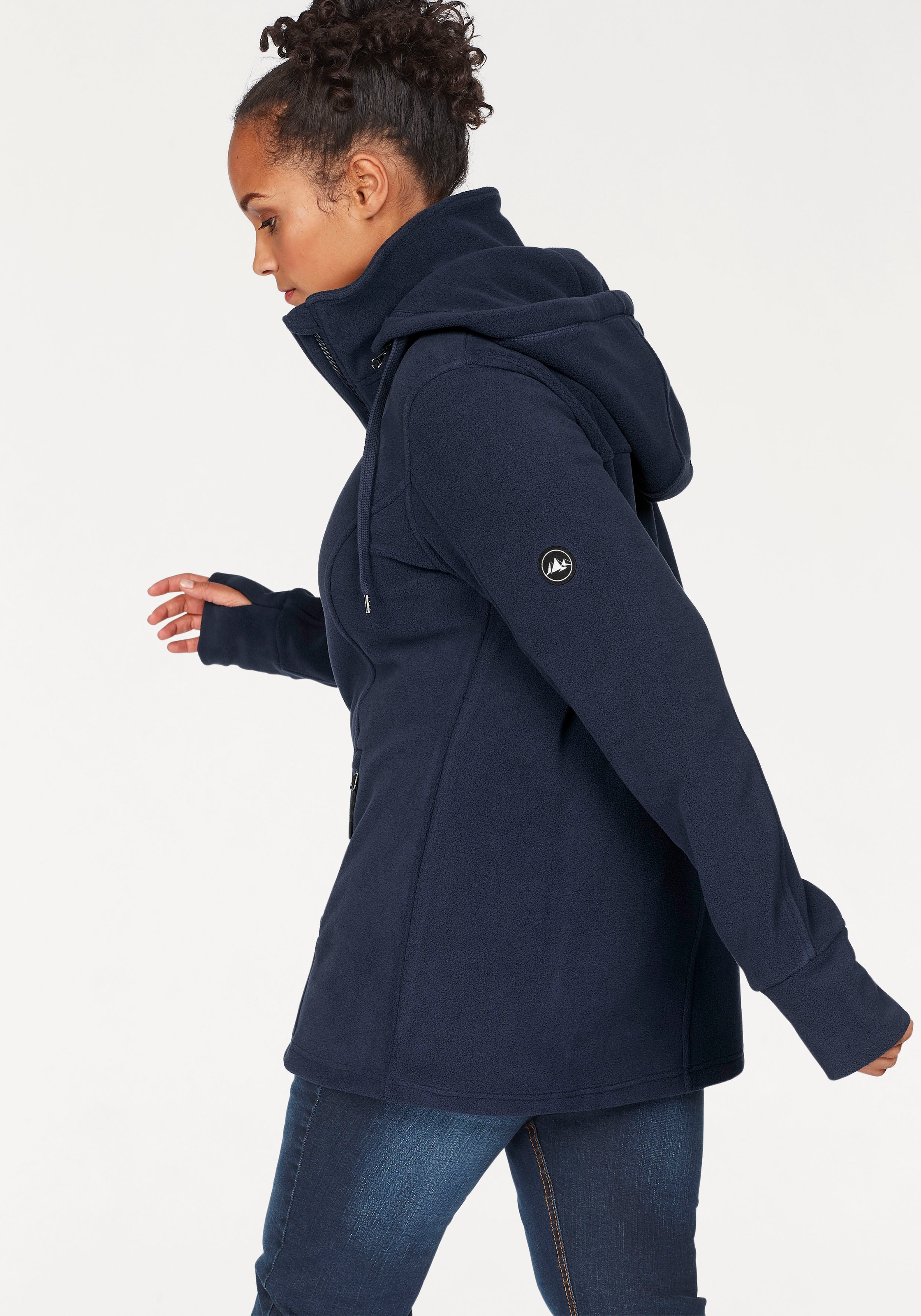 Polarino Fleecejacke, mit Kapuze, für kalte Tage, aus Fleece, sportlicher S günstig online kaufen