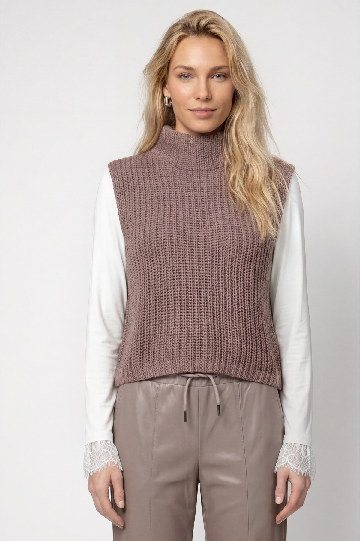 Monari Pullunder "Pullunder Basic Chenille" Regular fit mit Stehkragen