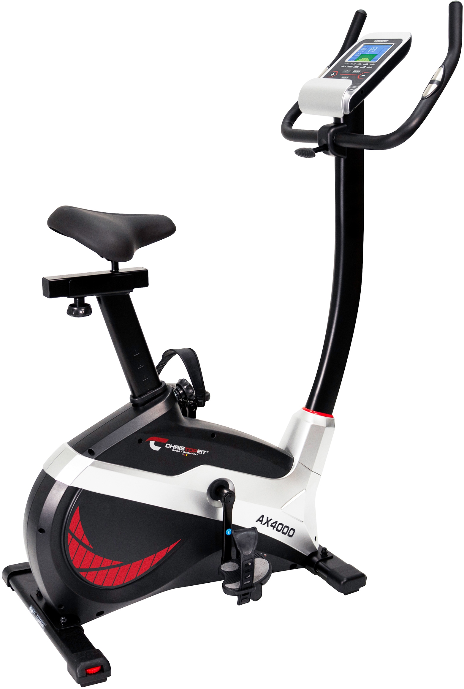 Ergometer "AX 4000", ohne Unterlegmatte, rot, CHRISTOPEIT SPORT, Heimtrainer, 150 kg max. Benutzergewicht, Fahrrad, 24 Widerstandsstufen