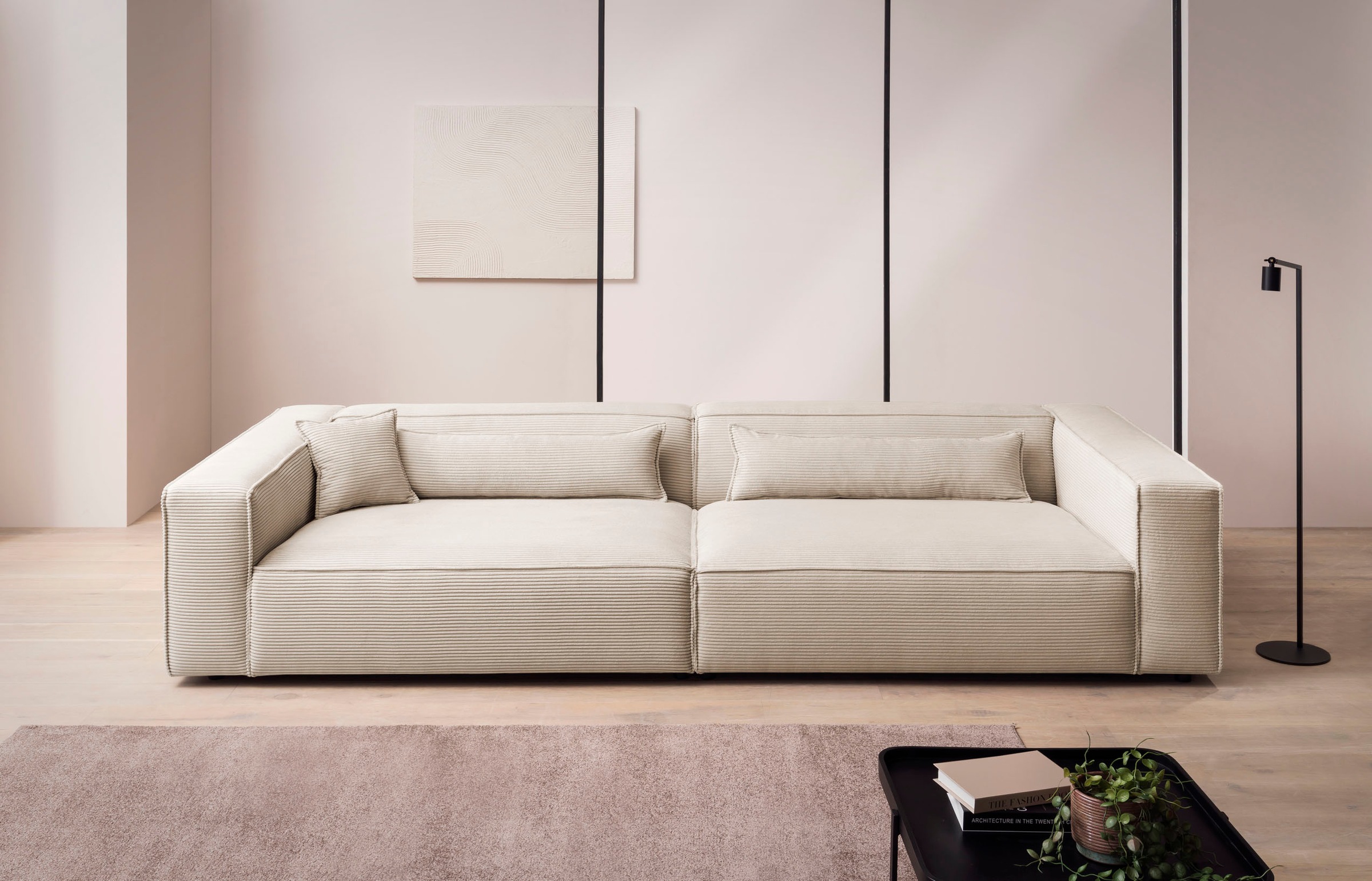 LeGer Home by Lena Gercke 3-Sitzer "PIARA XXL, Sofa mit Kedernaht in Cord, günstig online kaufen