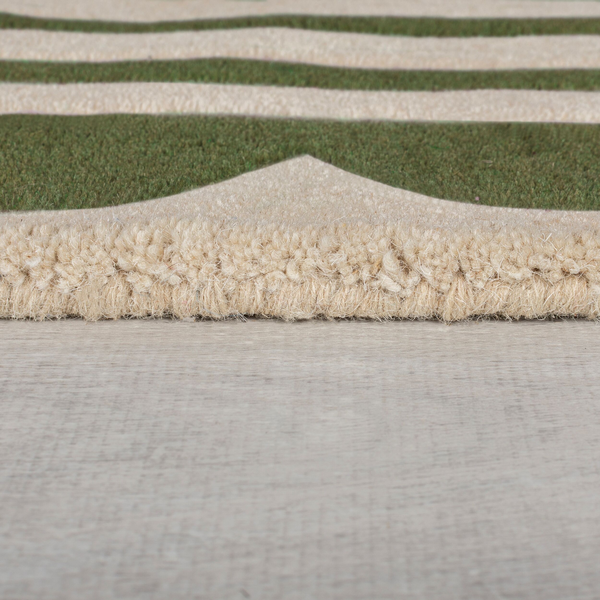 FLAIR RUGS Wollteppich »Lois«, rund, 7 mm Höhe, Lois Wollteppich mit Jakobsmuschelbordüre