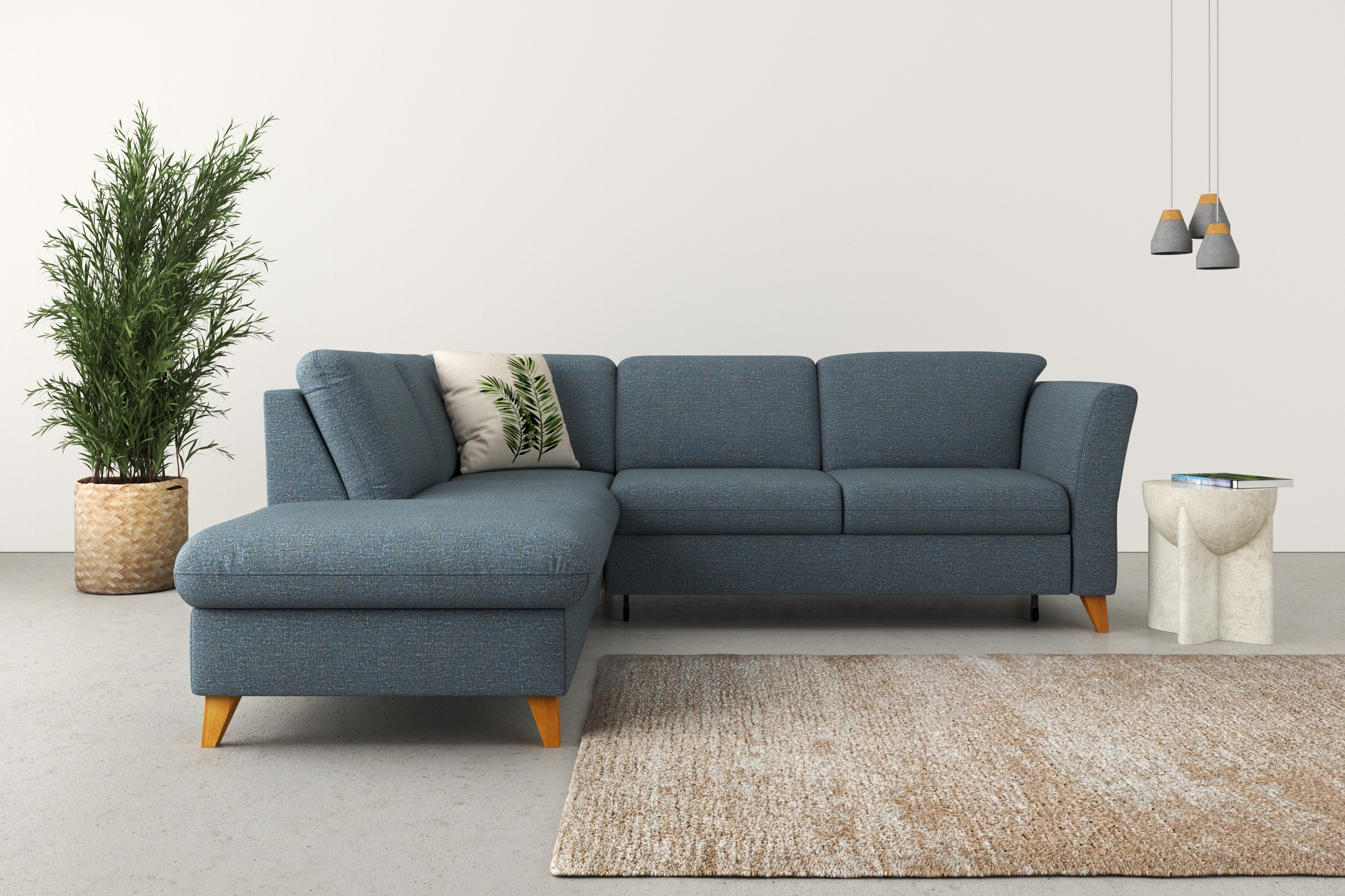Home affaire Ecksofa "Trelleborg L-Form" Federkern-Polsterung, wahlweise mit Schlaffunktion und Stauraum