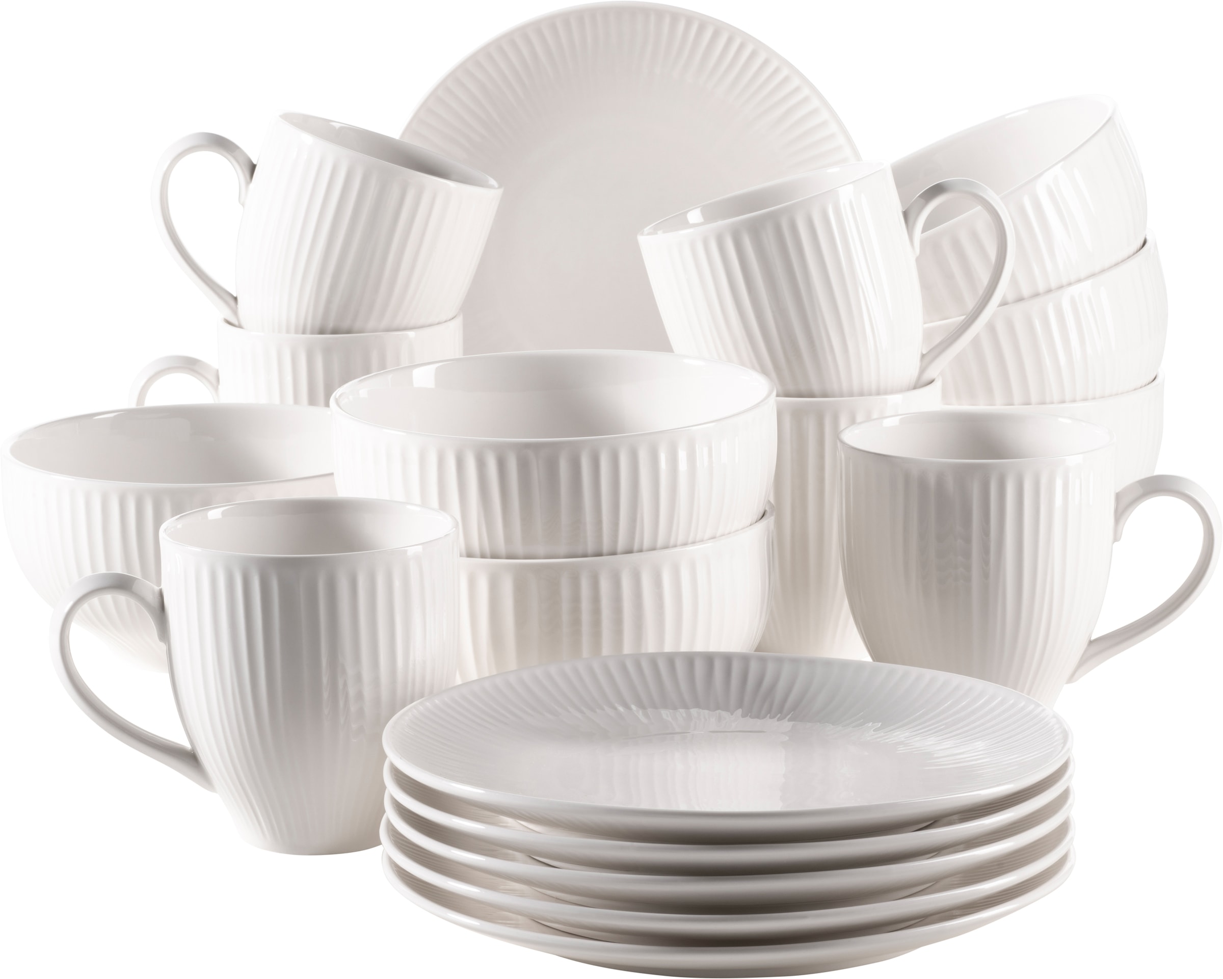 MÄSER Frühstücks-Geschirrset "Service, Dalia (Teller, Schale, Kaffeebecher) günstig online kaufen