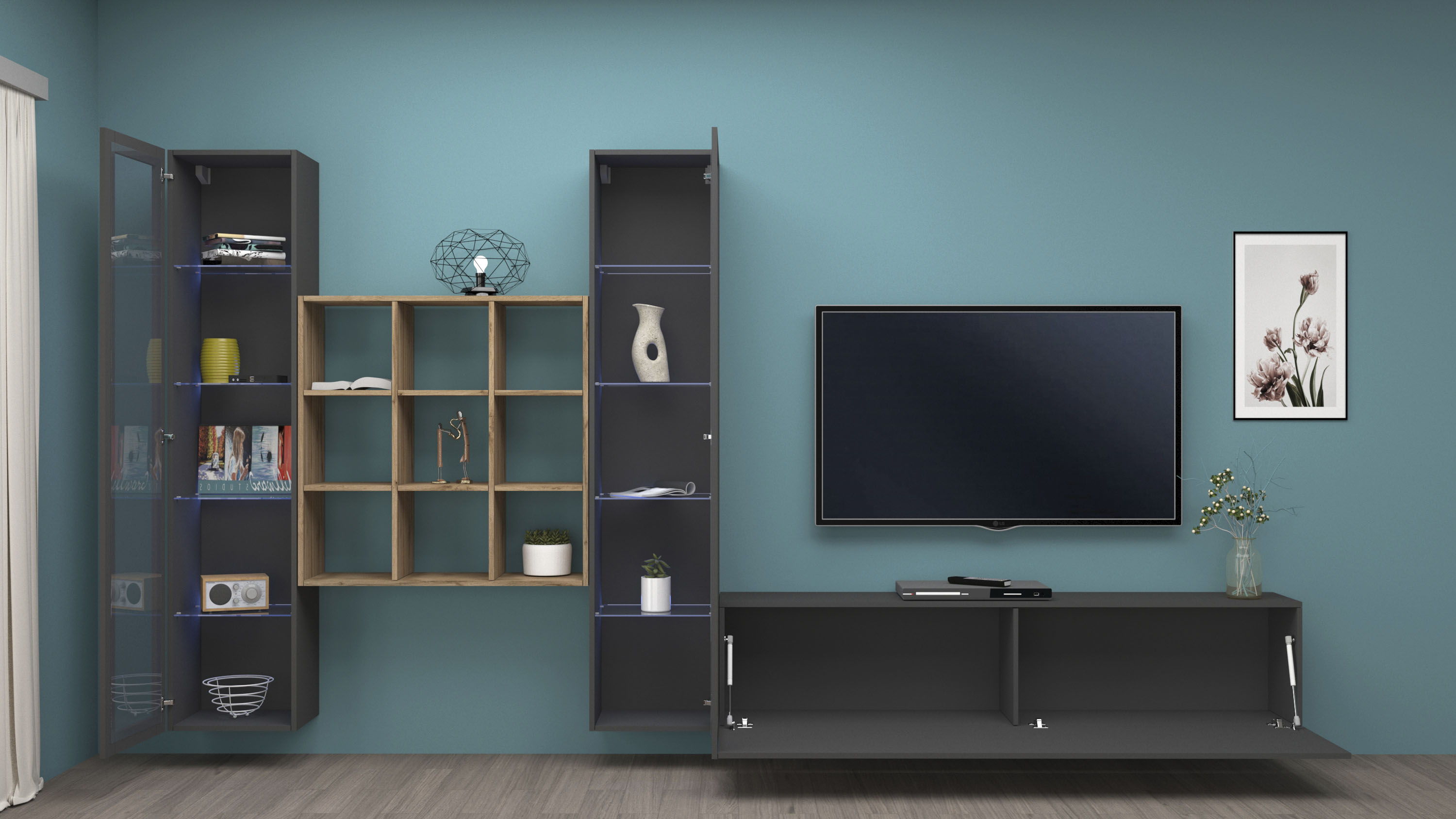 Thumbnail - Home affaire Wohnwand "Maruska" 1 Stk. tlg.