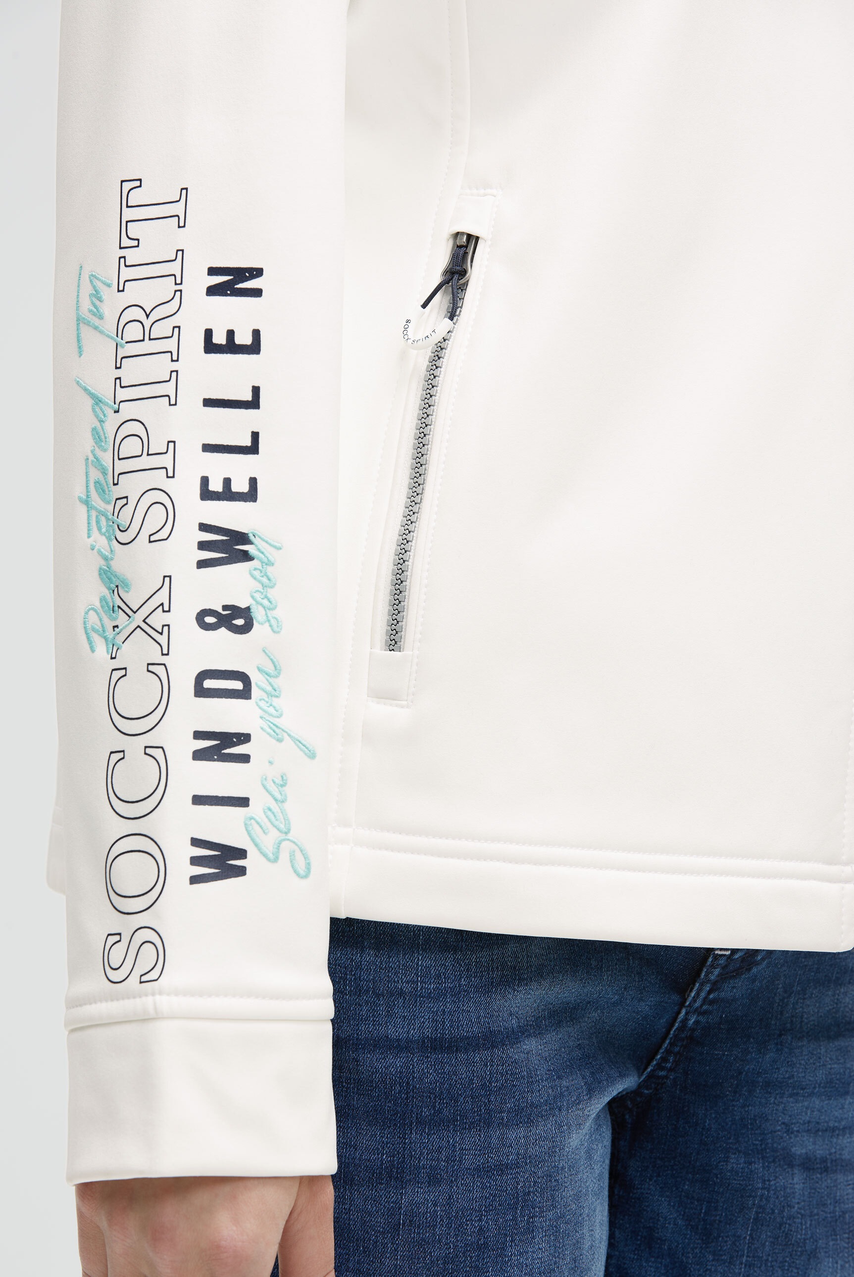 SOCCX Softshelljacke ohne Kapuze mit Stehkragen