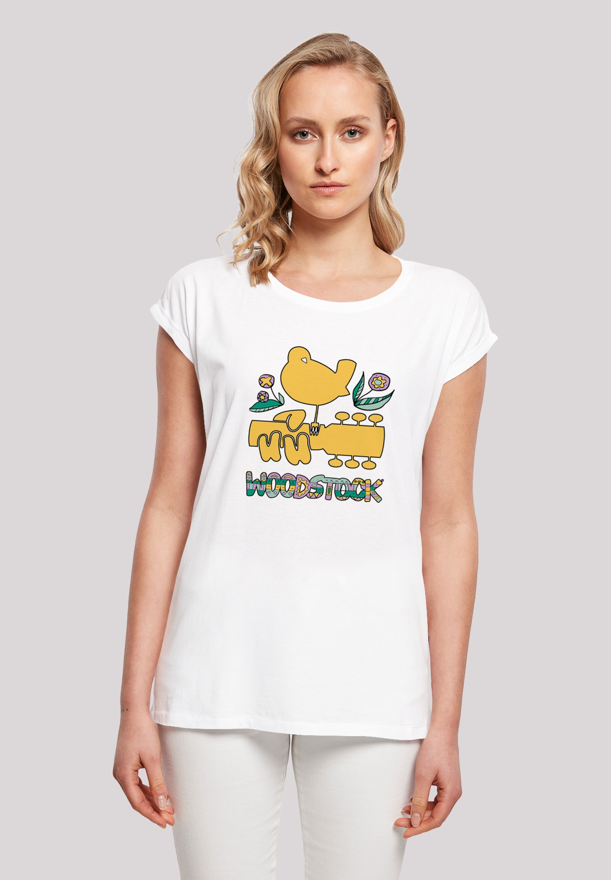 F4NT4STIC T-Shirt "Extended Shoulder T-Shirt Woodstock Artwork", Damen,Prem günstig online kaufen