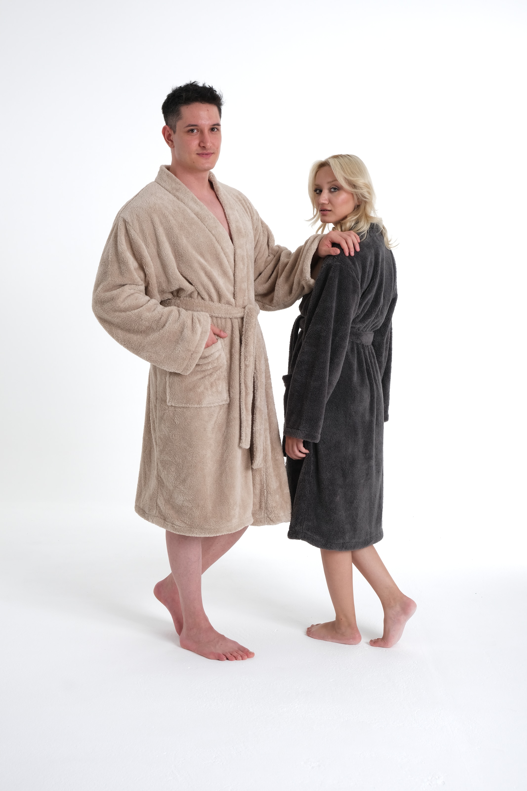 my home Unisex-Bademantel »Lillou Kimono, ideal für Sauna & Spa, Hotelbademantel,...