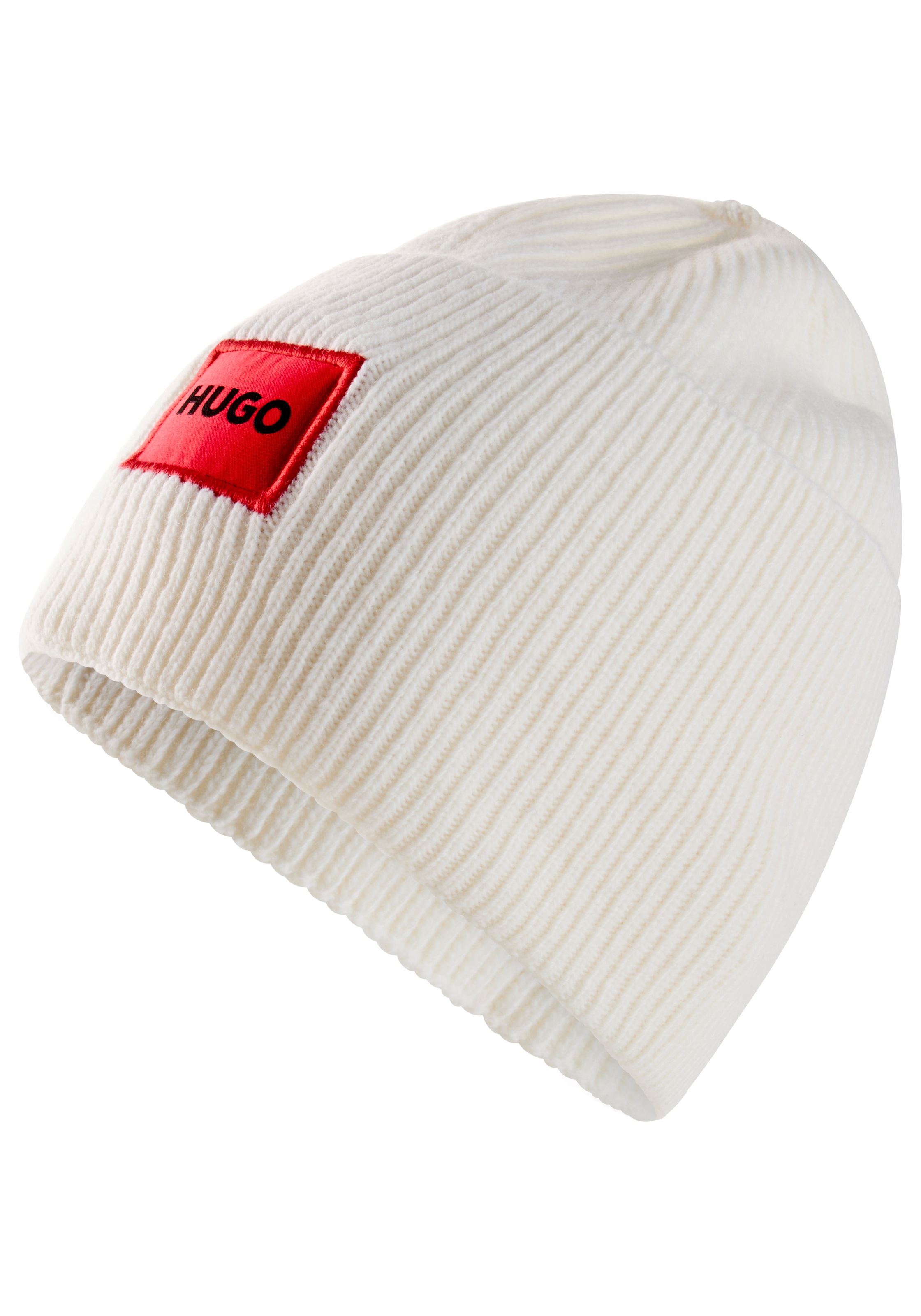 HUGO Beanie "Xaff 6" mit Logobadge