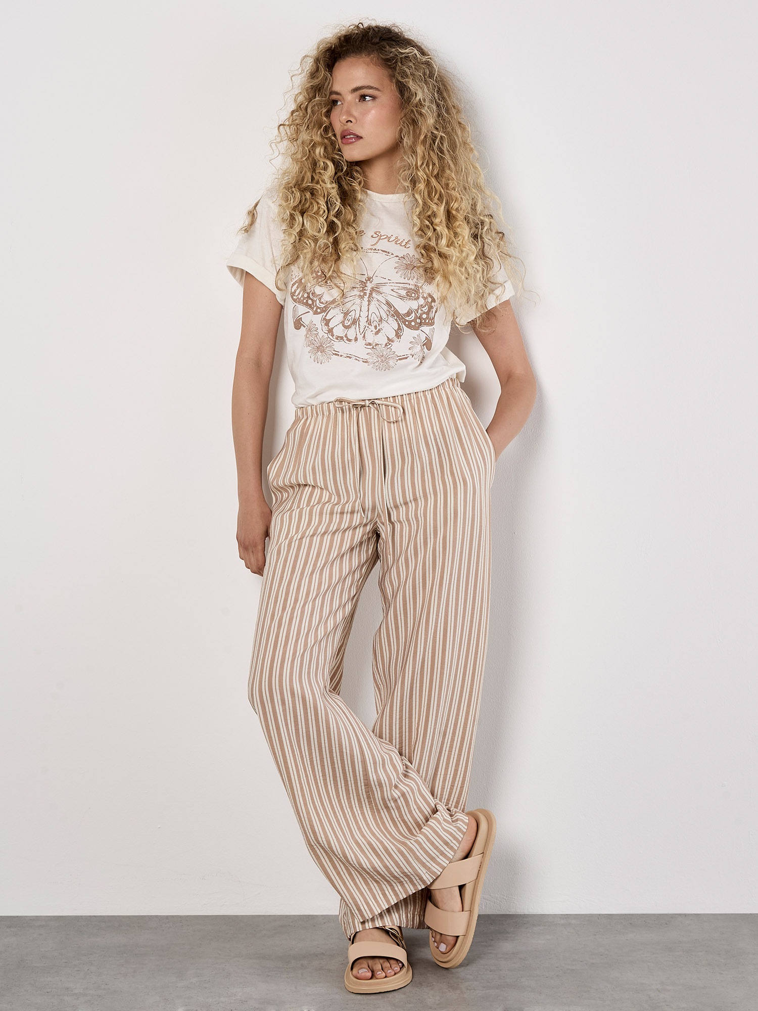 Apricot Stoffhose »Hose mit Tunnelzug«  mit Längsstreifen