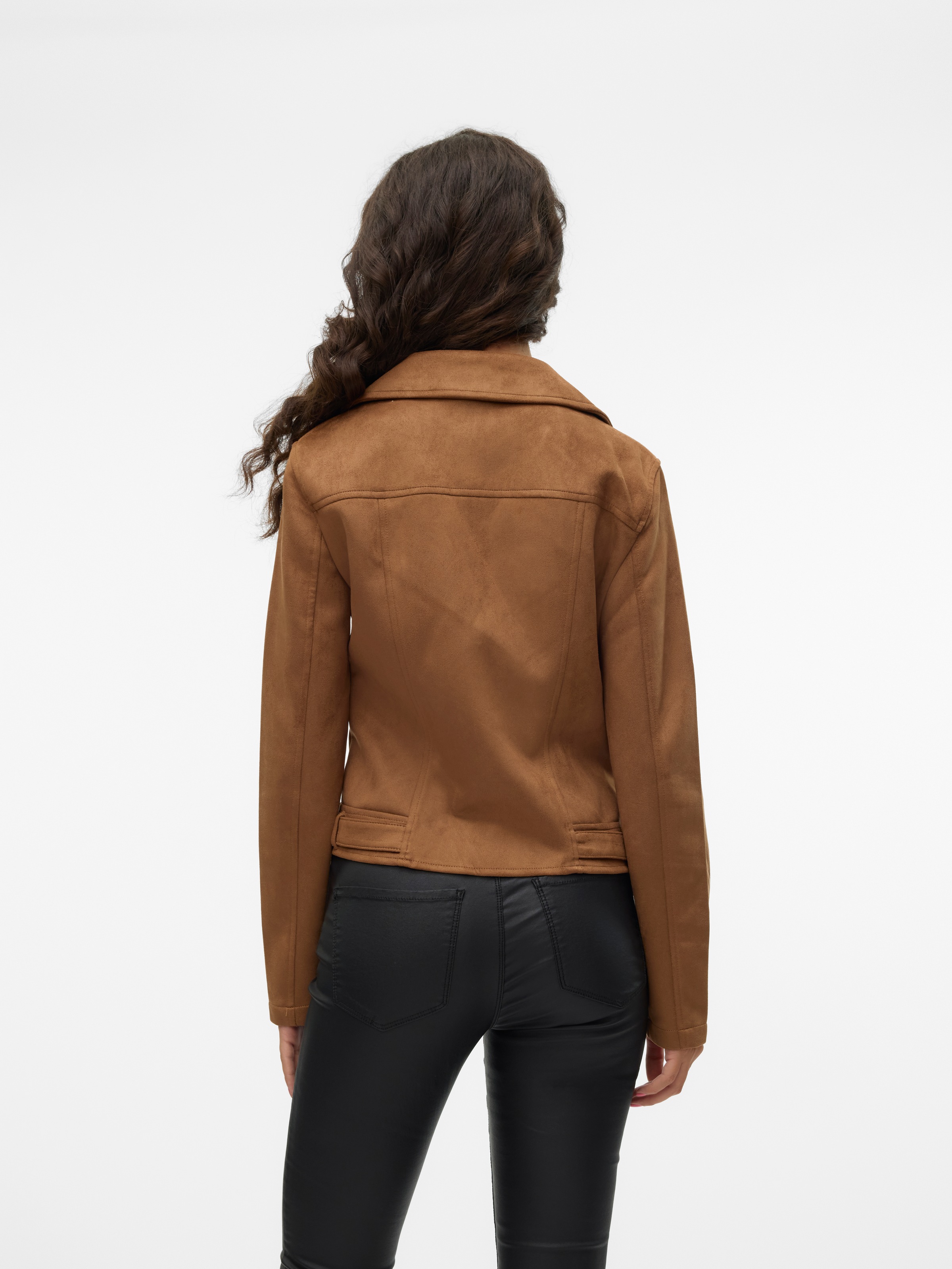 Thumbnail - Vero Moda Bikerjacke "VMJOSE SHORT FAUX SUEDE JACKET GA NOOS" mit asymetrischem Reißverschluss