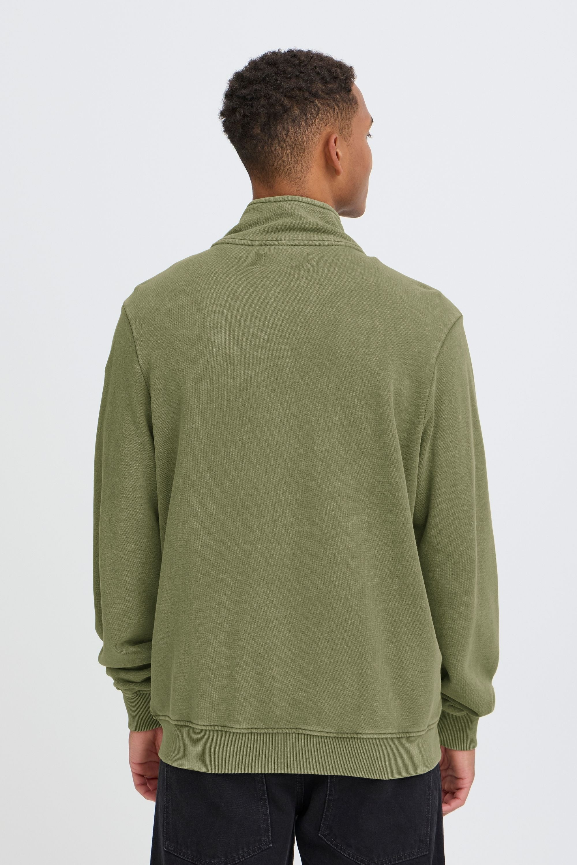 Sweatjacke BLEND "BHFactor", Herren, Gr. L, winter moss, Sweatware, 100% Baumwolle, bedruckt, Basic, normal normal, ohne Ausschnitt, Bündchen, Sweatjacken Sweatjacke, Bequeme Sweatjacke mit Stehkragen 6