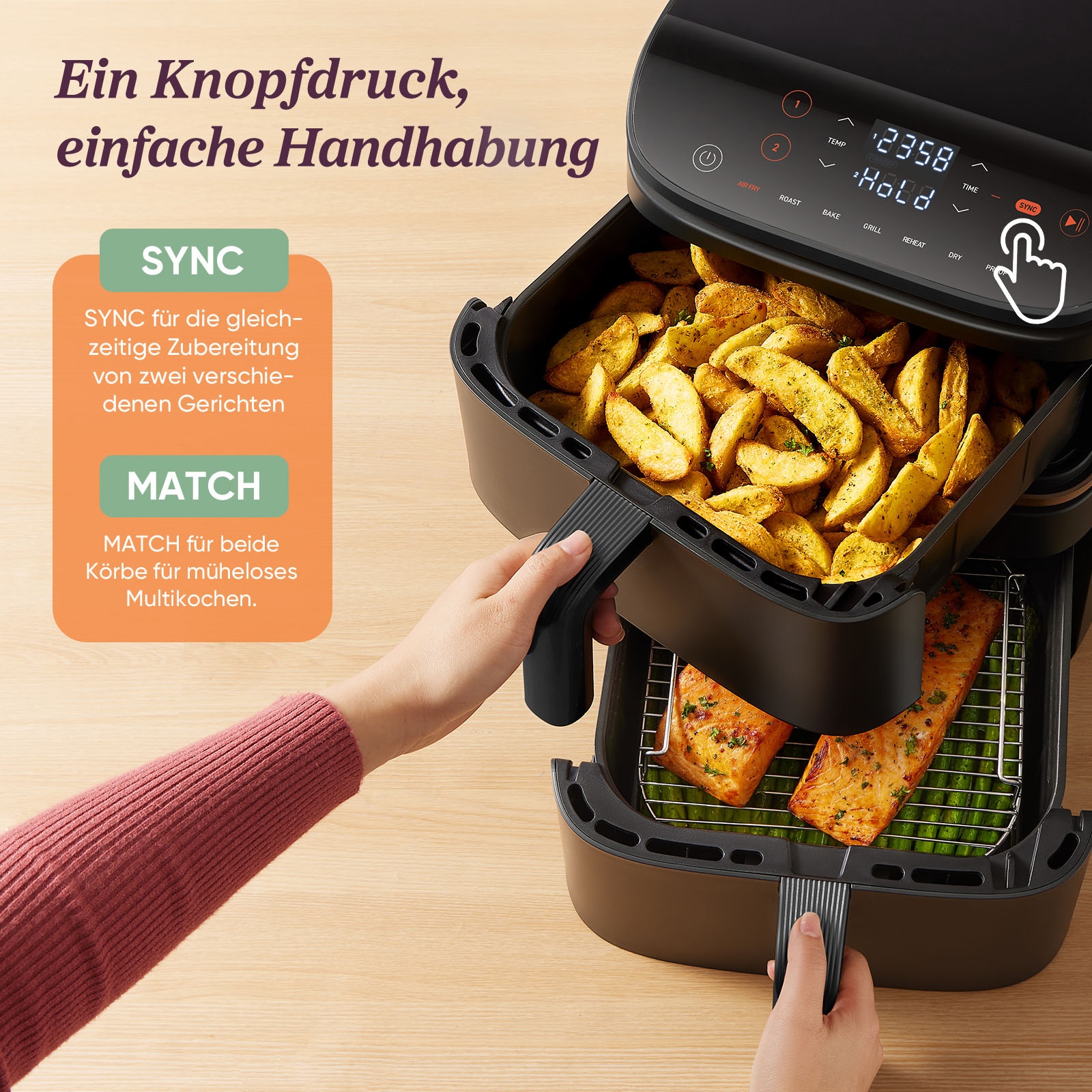 Cosori Heißluftfritteuse »CAF-DC121-AEUR« 2630 W