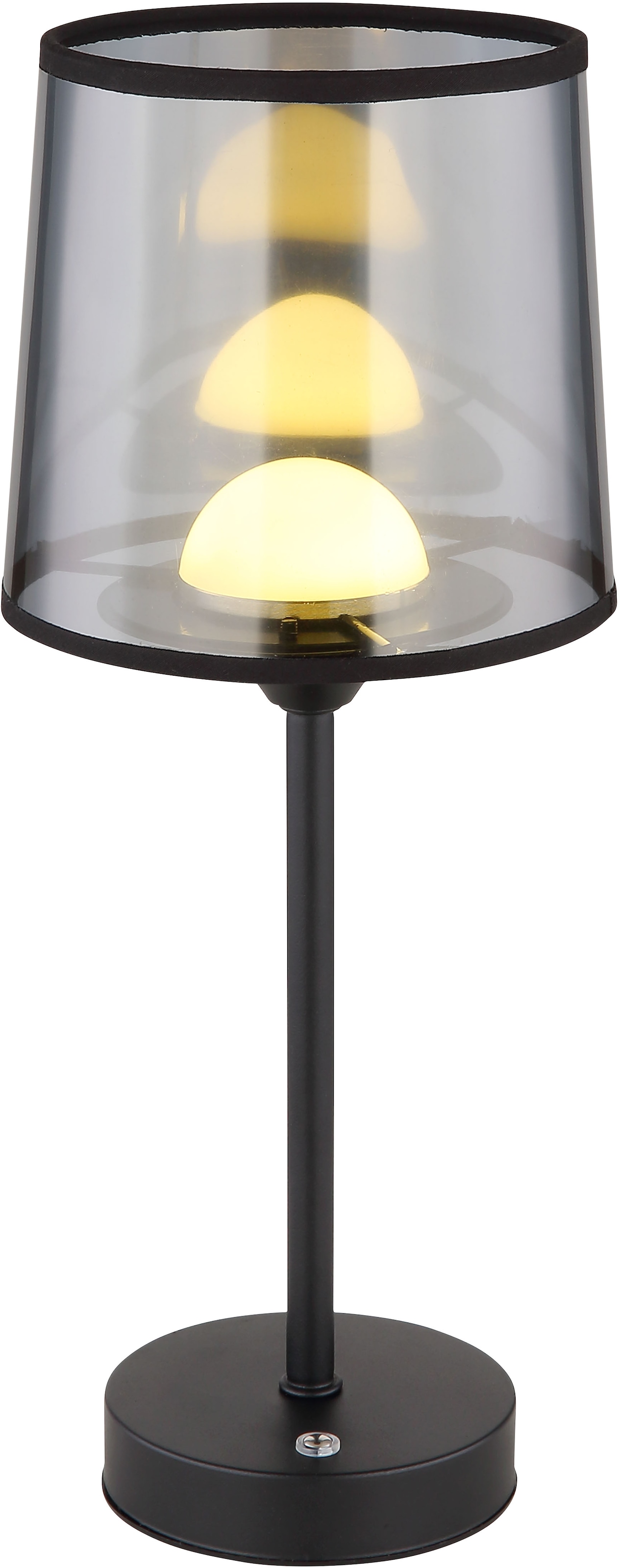 GLOBO LIGHTING LED Tischleuchte »LUNKI«, Leuchtmittel LED-Modul | LED fest integriert, Tischlampe/Textil rauchfarben/Touch Ein/Aus/Wohnzimmer/Schlafzimmer