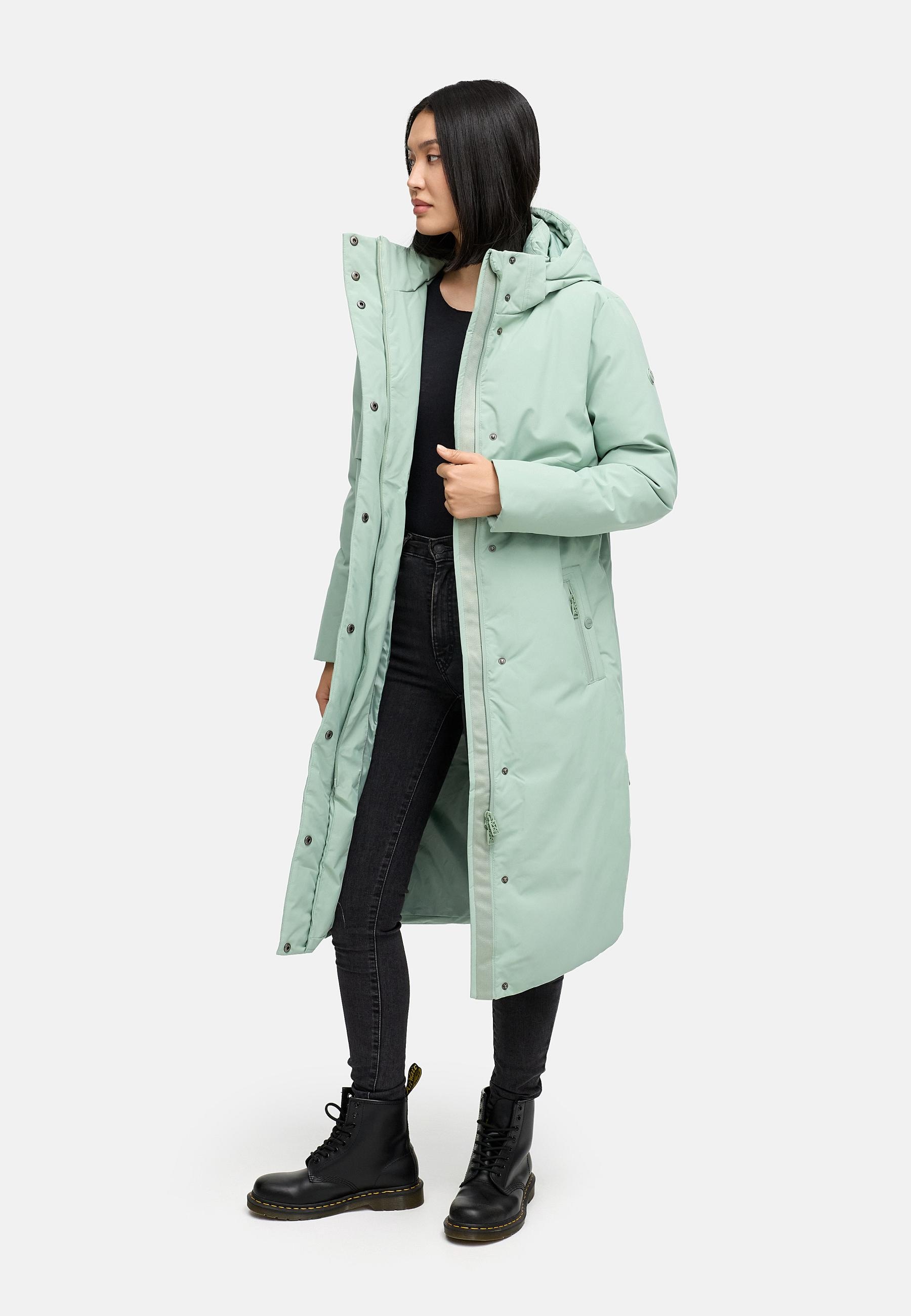 Navahoo Wintermantel »Waldbummler 14« Wasserabweisender Winterparka mit Kapuze und Taillengürtel