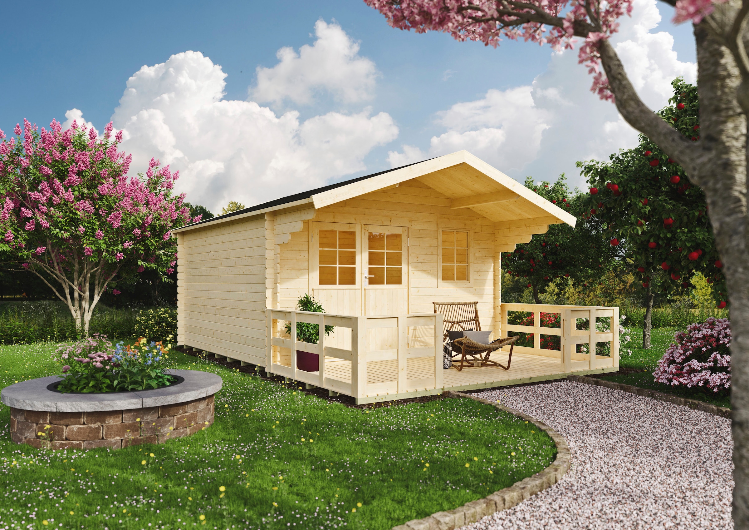 KONIFERA Gartenhaus "Kallenberg 3" mit Vordach und Terrasse günstig online kaufen