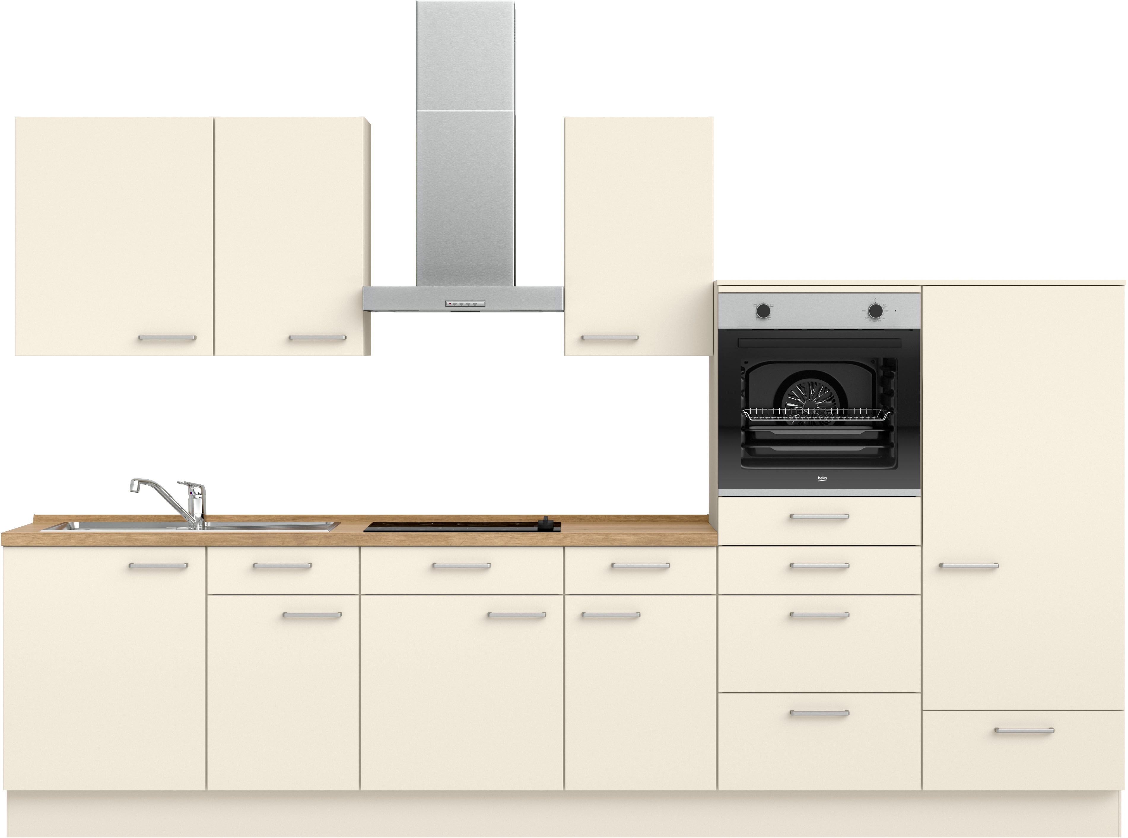 nobilia Küchenzeile ""Touch I", NEU: individuell anpassbar mit gratis Profi-Beratung" vormontiert, Breite 330 cm, Ausrichtung wählbar, wahlw. mit E-Geräten