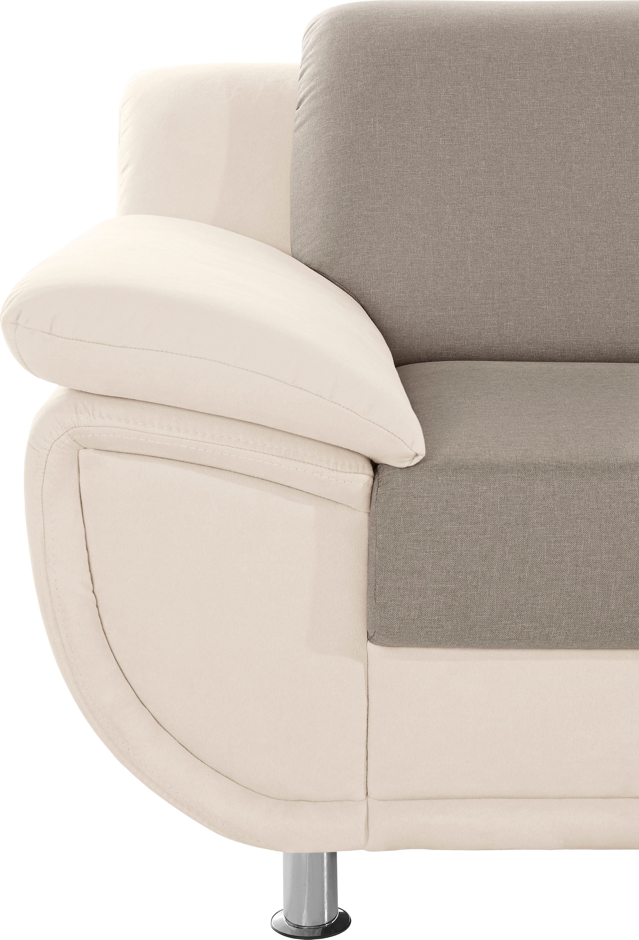 TRENDMANUFAKTUR 3-Sitzer »Rondo 3, zeitlos und modern, bequem, Materialmix«, wahlweise mit Federkern, extrabreite Armlehnen zum Relaxen