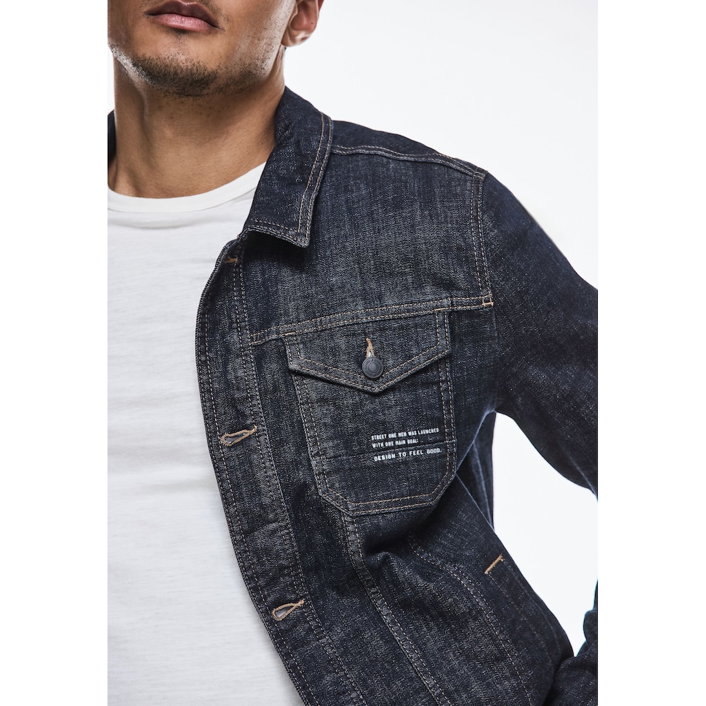 STREET ONE MEN Jeansjacke, ohne Kapuze, mit Brusttaschen