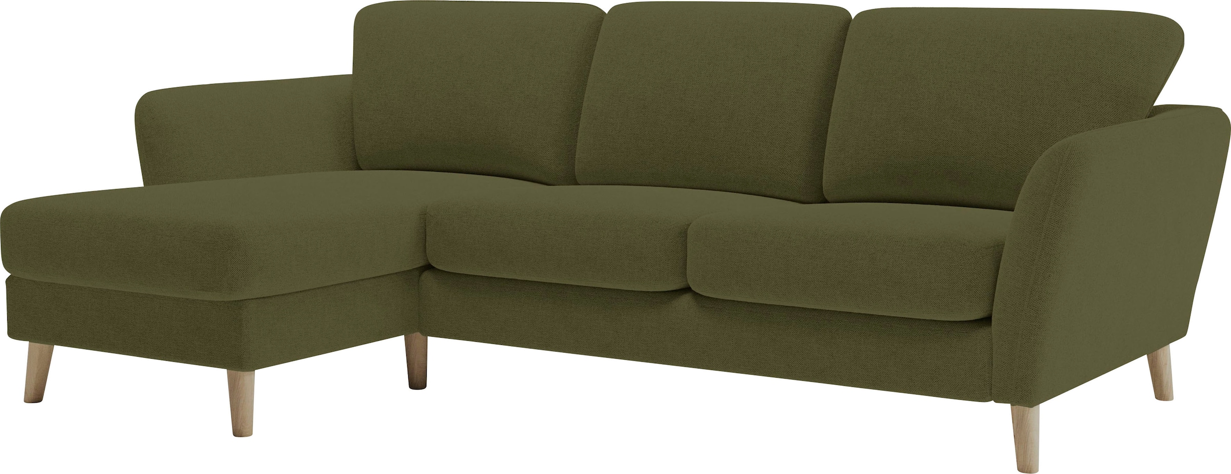 OTTO home Ecksofa »MARSEILLE (242/152cm),L-Form, Rec. rechts/links« Massivholzbeine aus Eiche, in verschieden Bezügen und Farbvarianten
