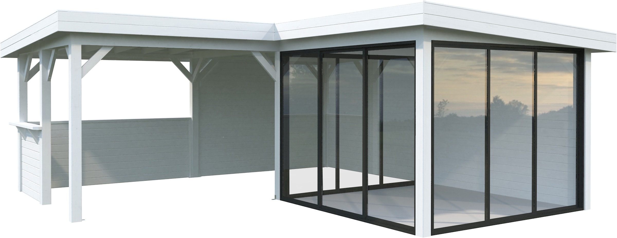 Palmako Gartenhaus "Lenna 24,9 m², Set 710 Slide Plus"