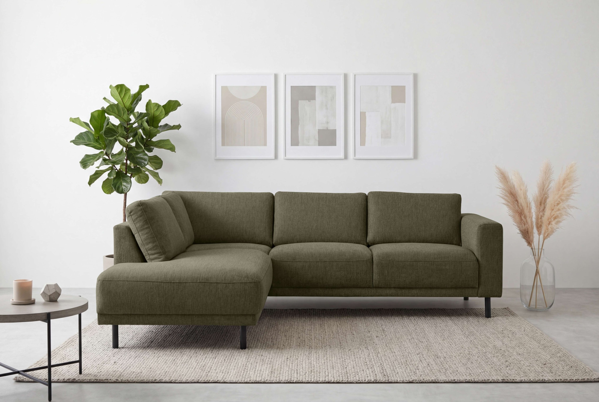 Home affaire Ecksofa »Sveeva, L-Form, B.240 cm, schwarze Metallfüße« langlebiger Webstoff, mit Wellenunterfederung, viele Farben