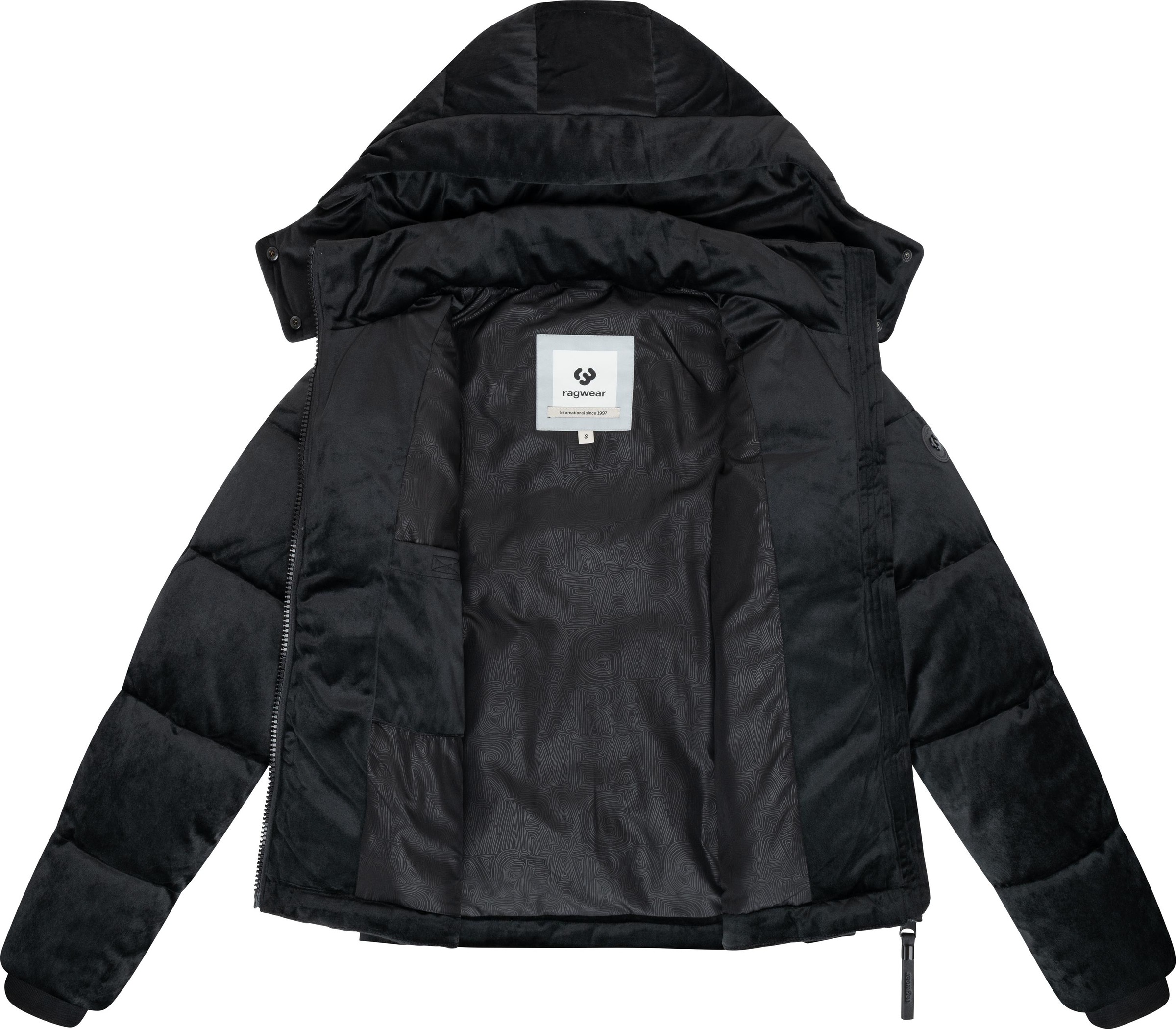 Ragwear Steppjacke »Roobie Velvet YOUMODO«, mit Kapuze, Gesteppte Winterjacke in Samtoptik mit Kapuze