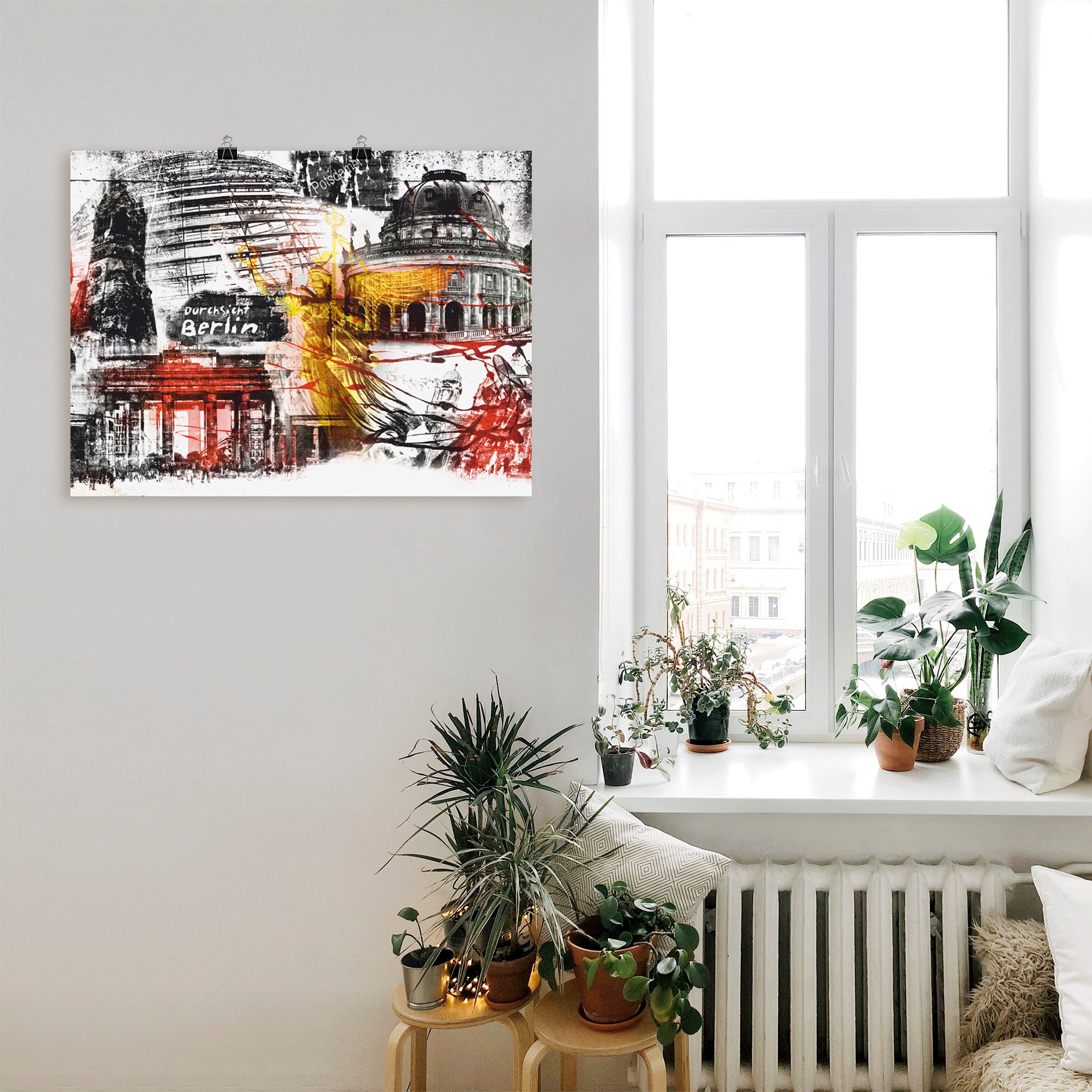 Artland Wandbild »Berlin Skyline Collage bestellen in versch. Größen Wandaufkleber Leinwandbild, | Elemente, als VI«, Poster Architektonische (1 oder St.), BAUR