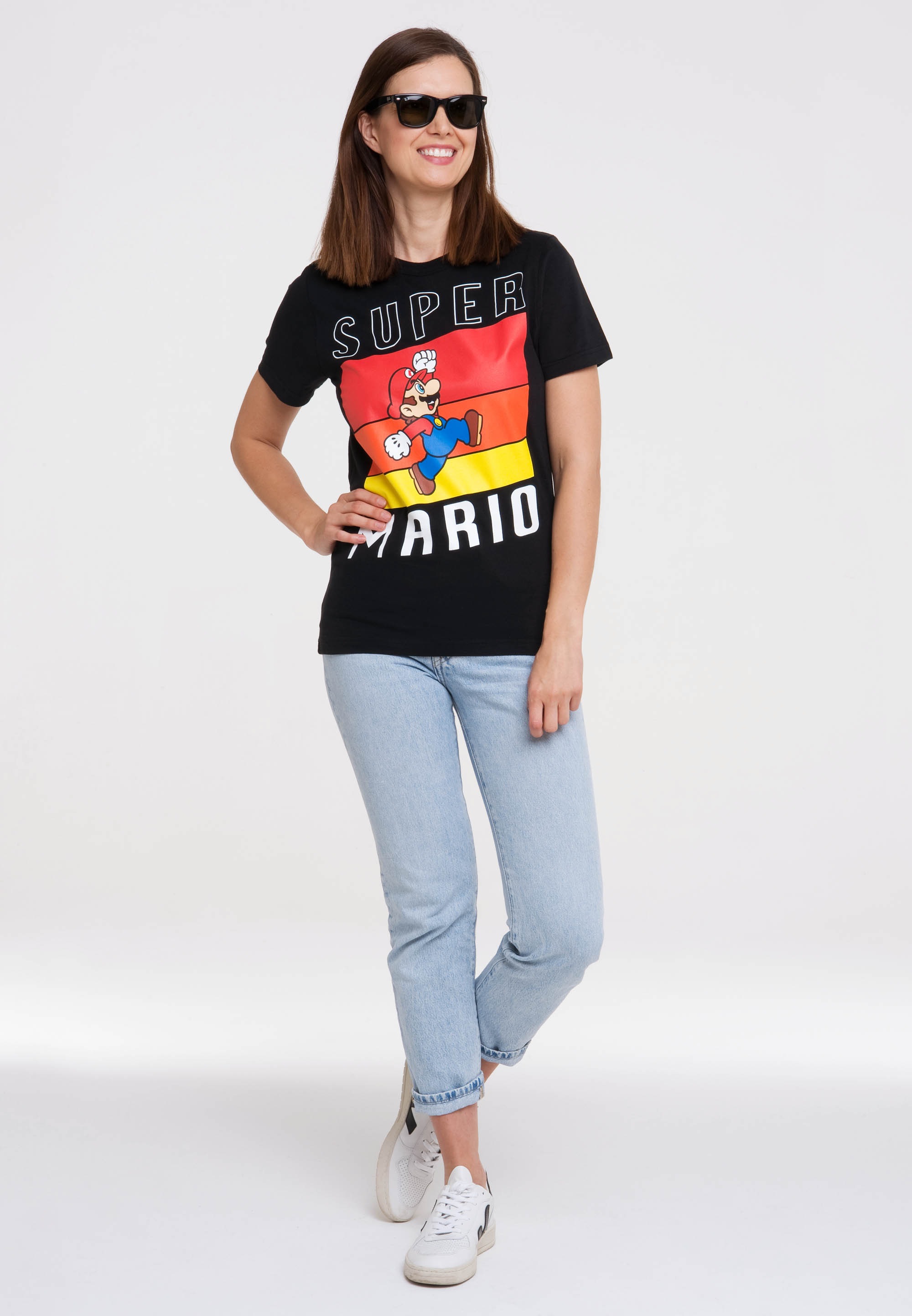 LOGOSHIRT T-Shirt »Super Mario | kaufen BAUR mit Print für - lizenziertem Jump«