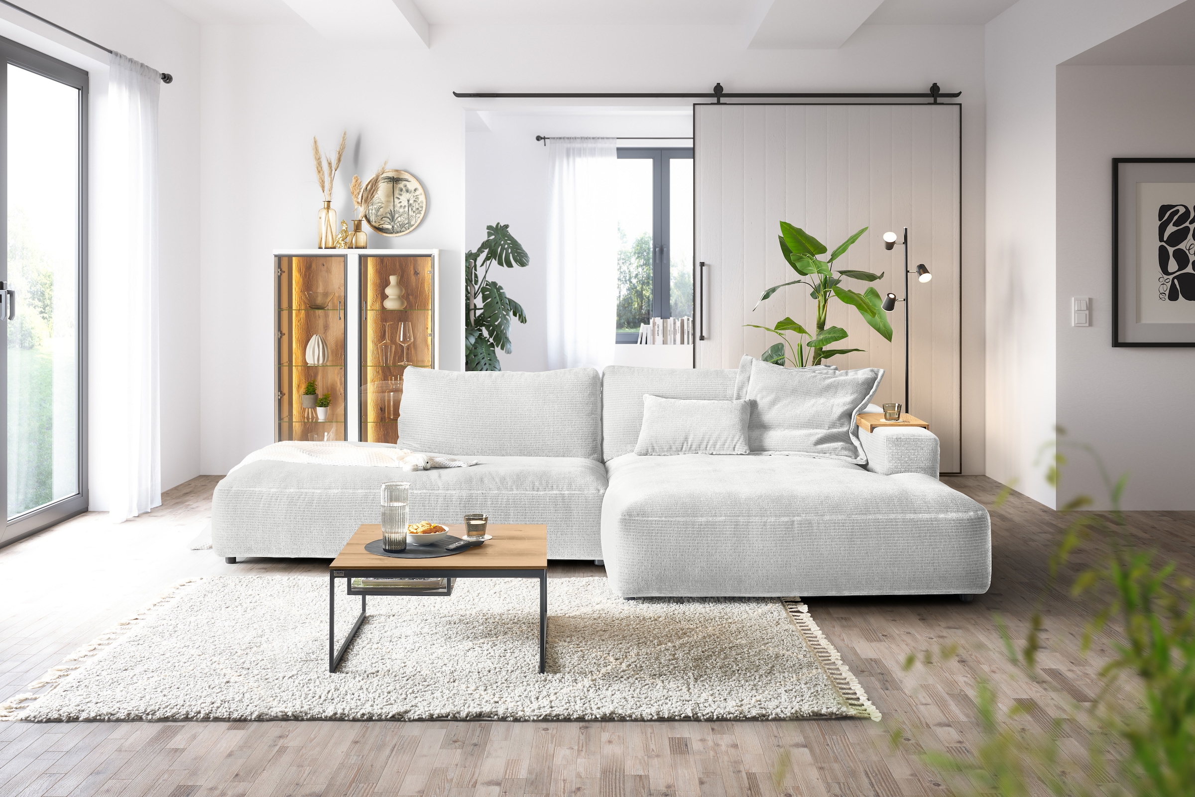 Musterring Ecksofa "Lucia modern und bequem, Breite 330cm, L-Form" verschiedene Farben, großer Longchair mit Armlehne, B330 x T190 cm