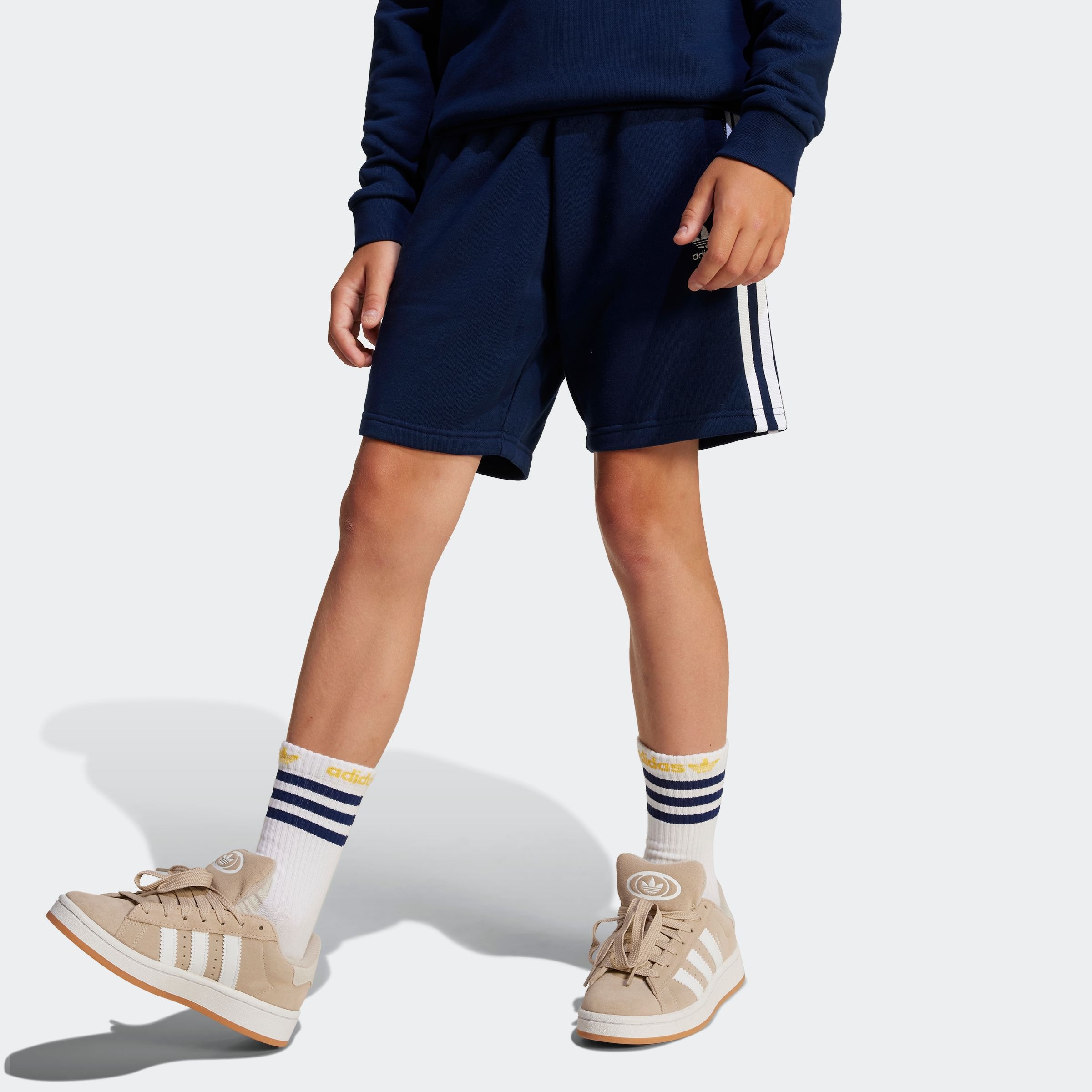 Jungen Shorts "SHORTS", blau, Gr. 140, ADIDAS ORIGINALS, Obermaterial: 70% Baumwolle, 30% Polyester, Hosen