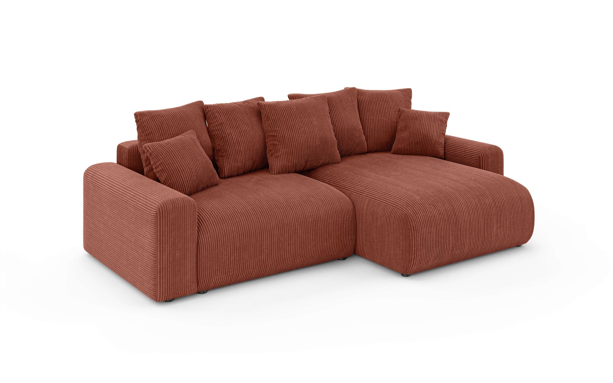 Home affaire Ecksofa »LAKESIDE klein mit Bettfunktion und Bettkasten, B/T/H 235/142/84 cm«, L-Form, Recamiere beidseitig montierbar, mit Wellenunterfederung