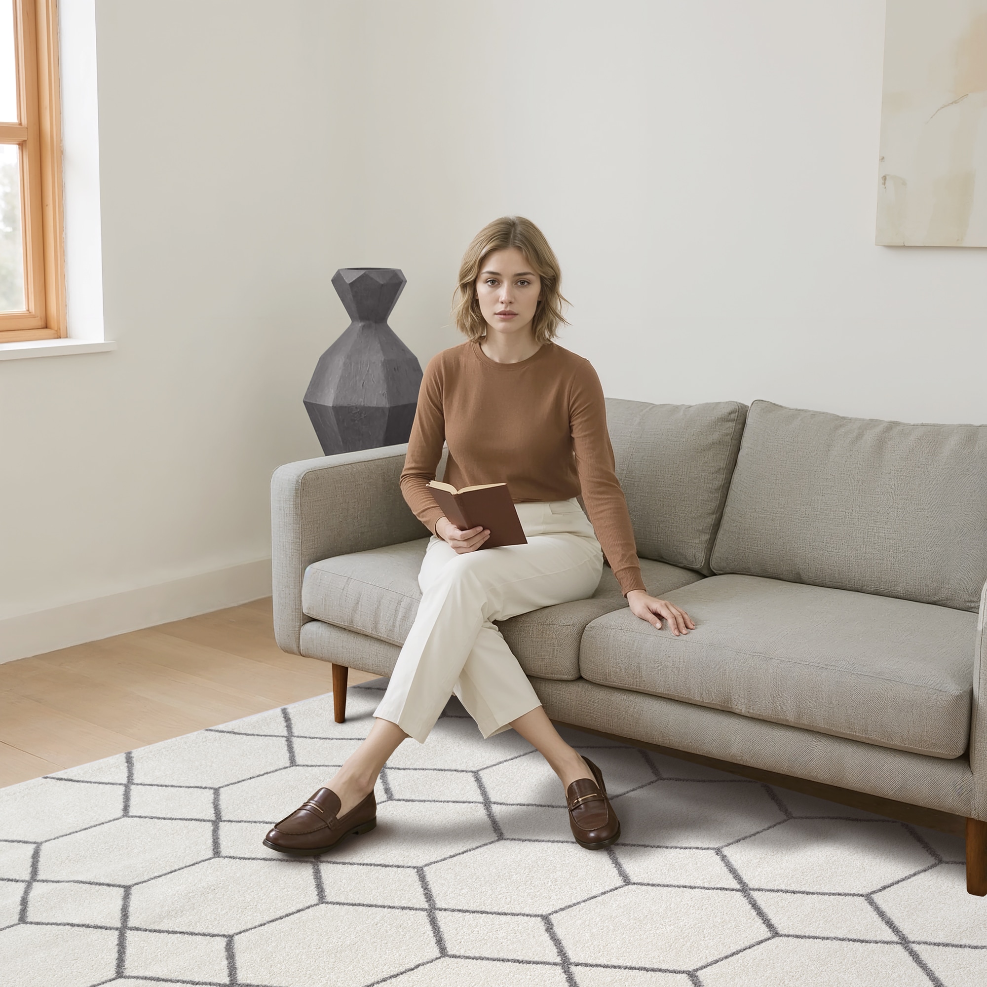 Sanat Teppich »Trellis« rechteckig 10 mm Höhe Kurzflor, skandi, boho, auch als Läufer und in rund