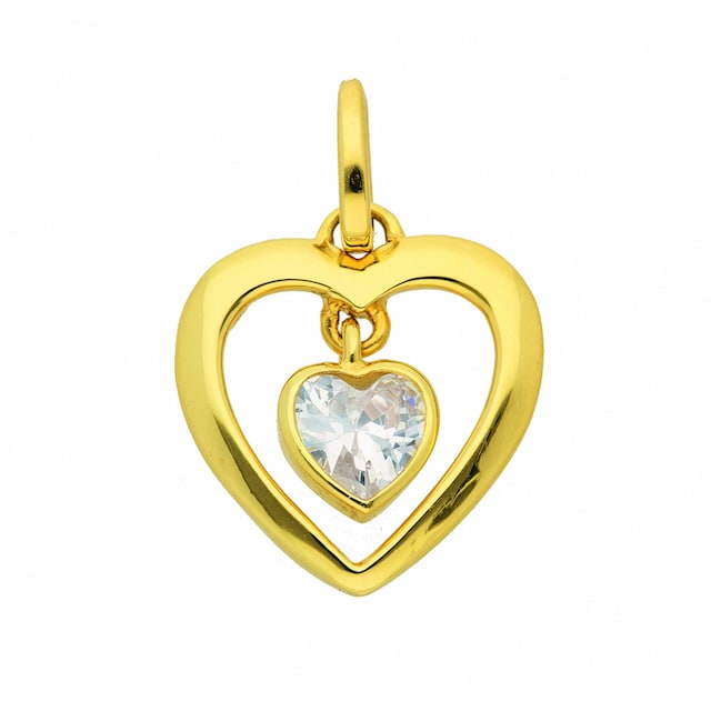 Adelia´s Kettenanhänger »Damen Goldschmuck 333 Gold Anhänger Herz mit  Zirkonia«, 333 Gold Goldschmuck für Damen online bestellen | BAUR