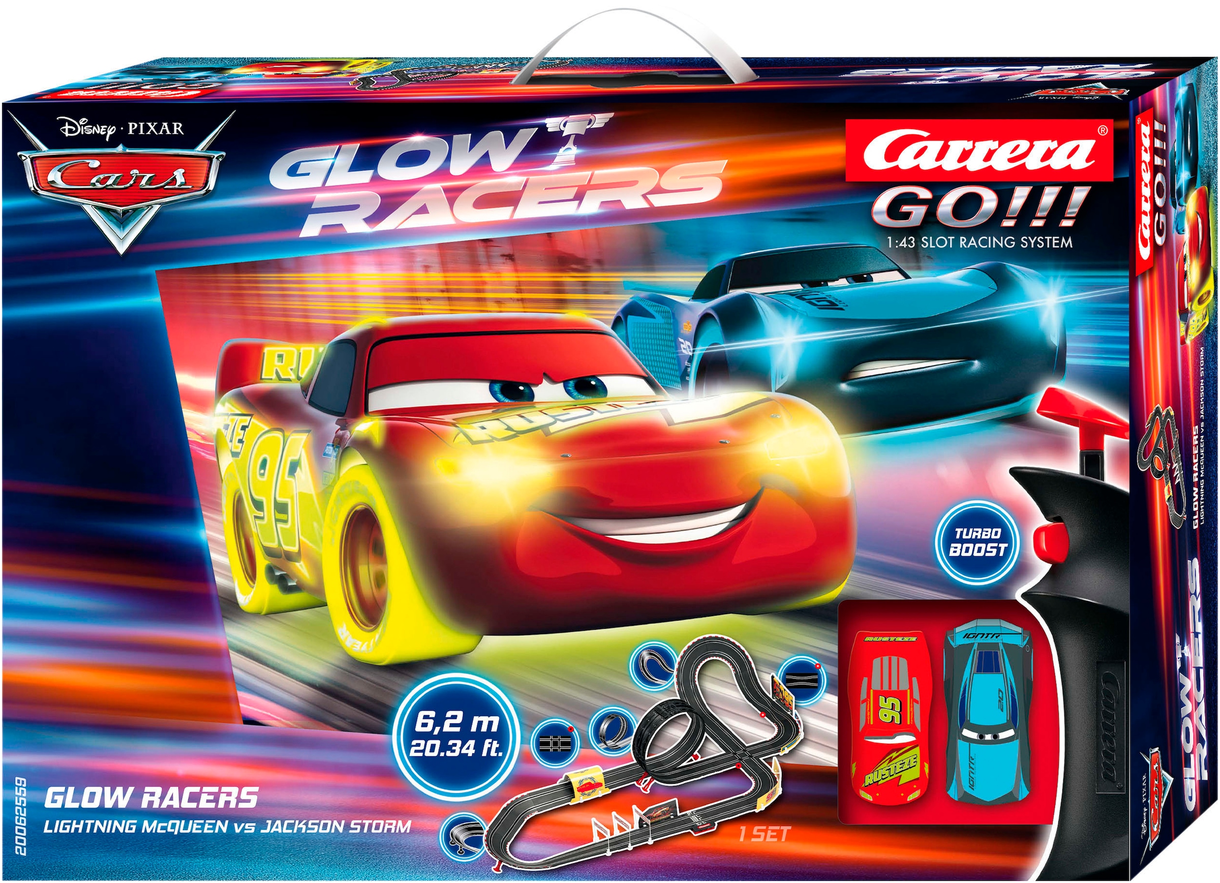 Autorennbahn »Carrera GO!!! - Disney Pixar Cars - Glow Racers«