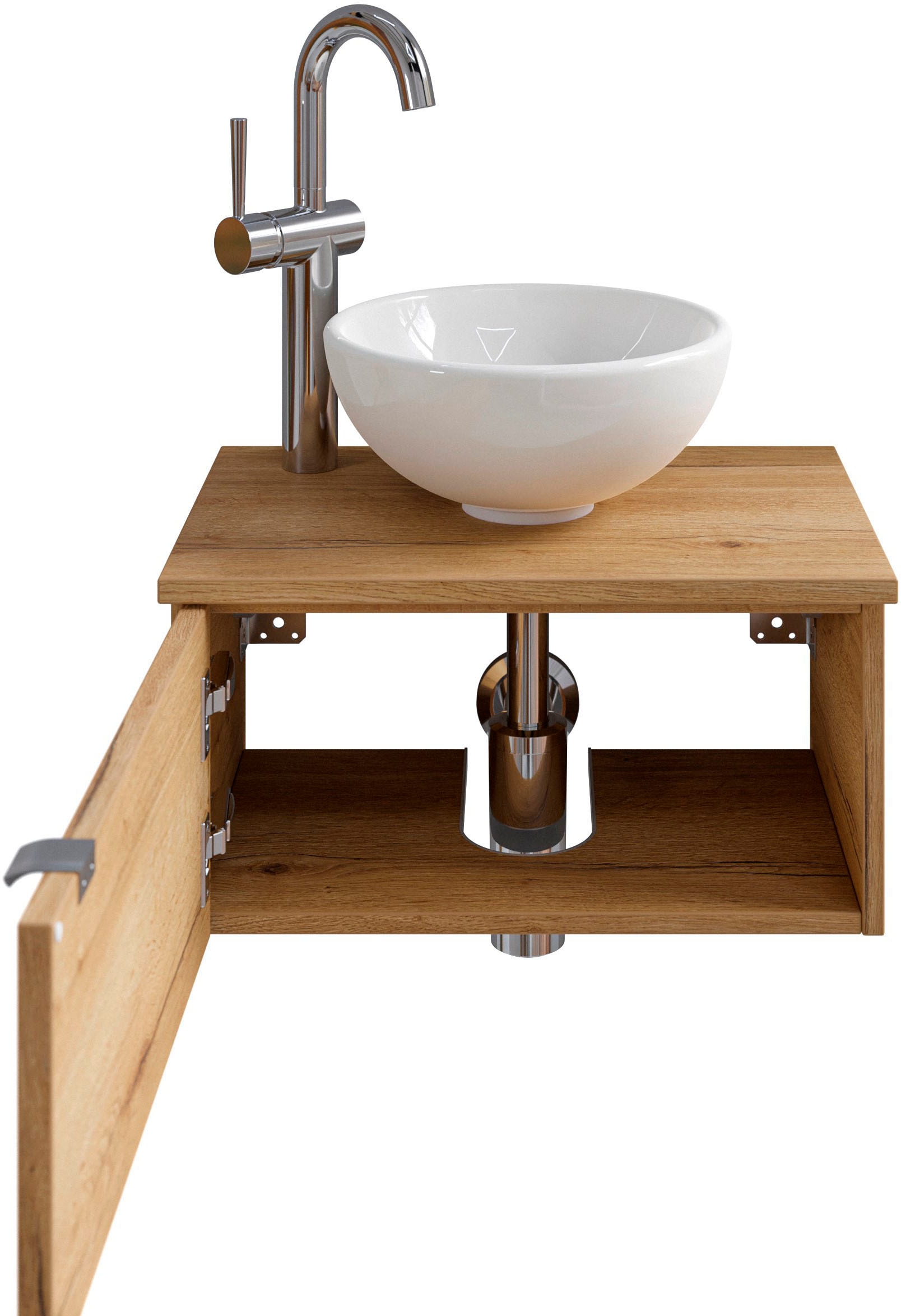 Saphir Badmöbel-Set »Serie 6915«, (4 St.), Gäste-Bad, 51 cm breit, mit LED-Spiegel und 1 Tür