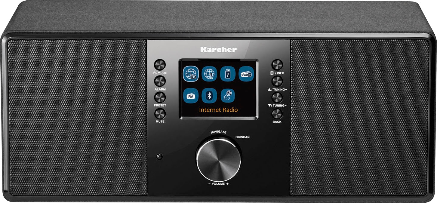 KARCHER Internet-Radio "DAB 7000i", B:30,2cm H:12,5cm T:14,3cm, schwarz, Radios, FM-Tuner mit RDS, Internetradio, DAB+, Bluetooth, 14 W, Stereo