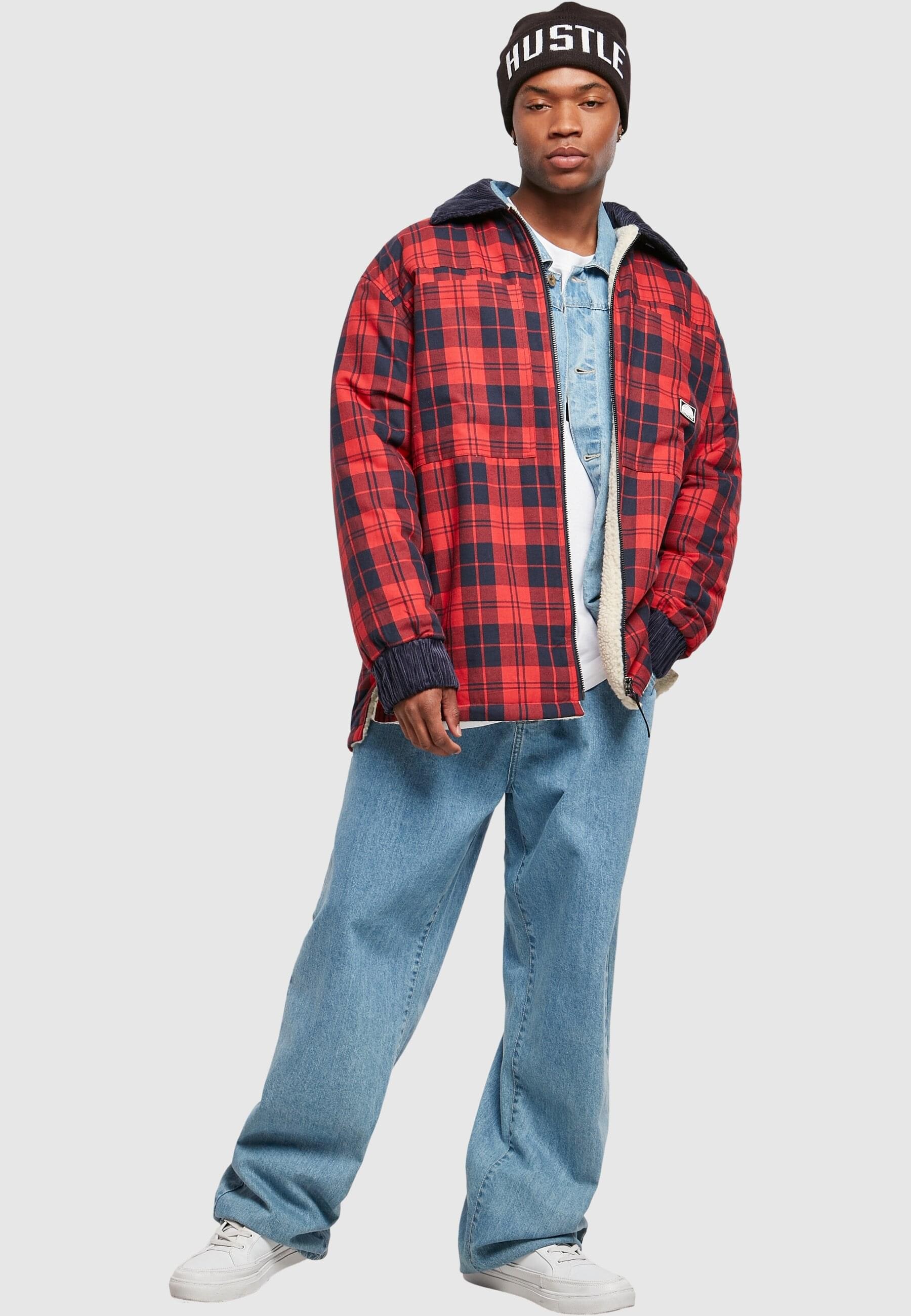 Southpole Allwetterjacke »Southpole Herren Southpole Check Flannel Sherpa Jacket«, (1 St.), ohne Kapuze