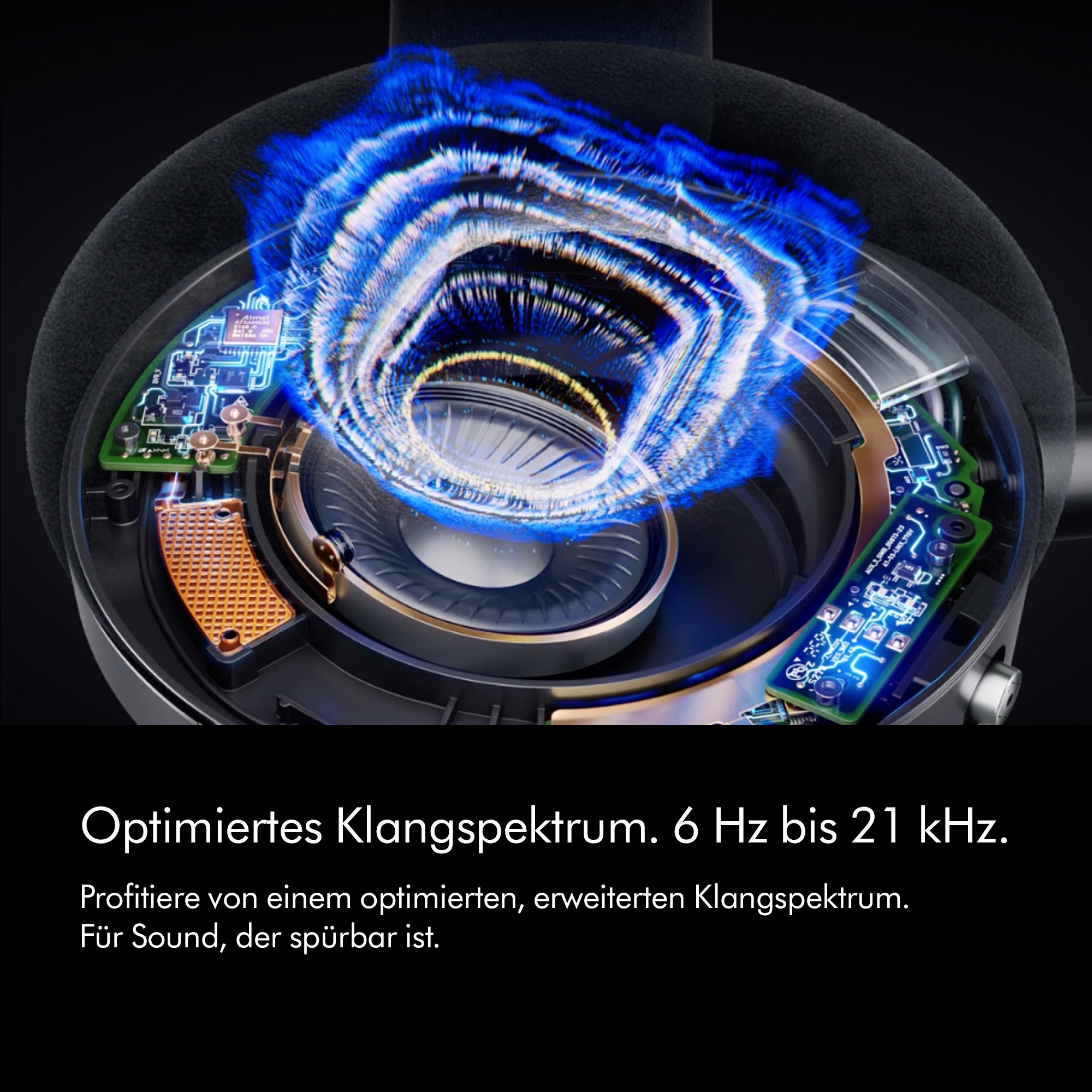 DYSON Over-Ear-Kopfhörer "OnTrac™", gelb, aluminium, B:21cm H:20cm T:10,8cm, Kopfhörer, Integriertes Mikrofon zum telefonieren und Geräuschunterdrückung 9