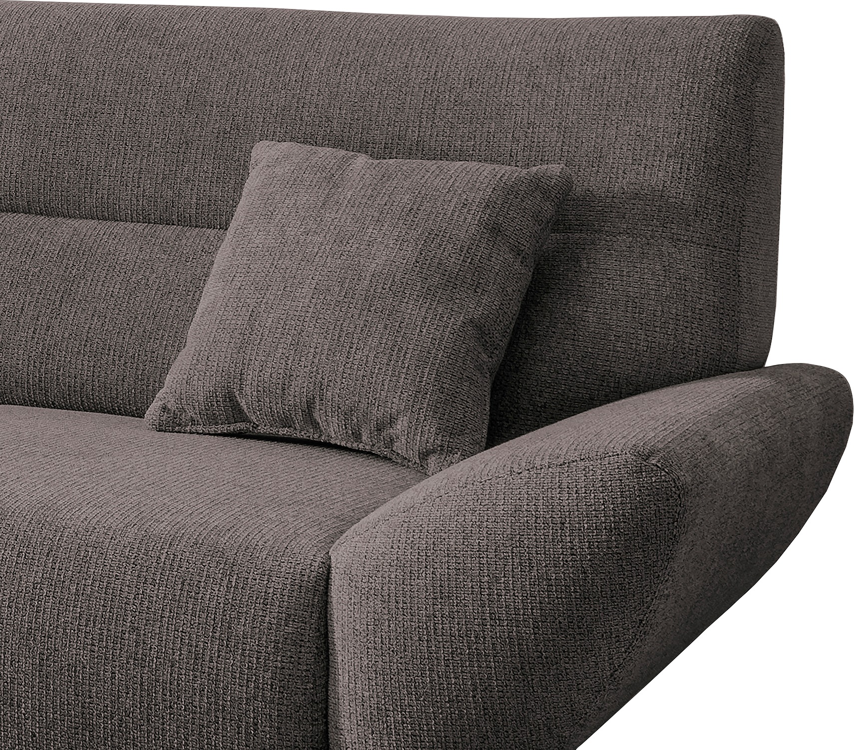 INOSIGN Ecksofa »Drago, elegant und zeitlos, komfortabel, Holzfuß, L-Form«, frei im Raum stellbar, inkl. 2 Zierkissen