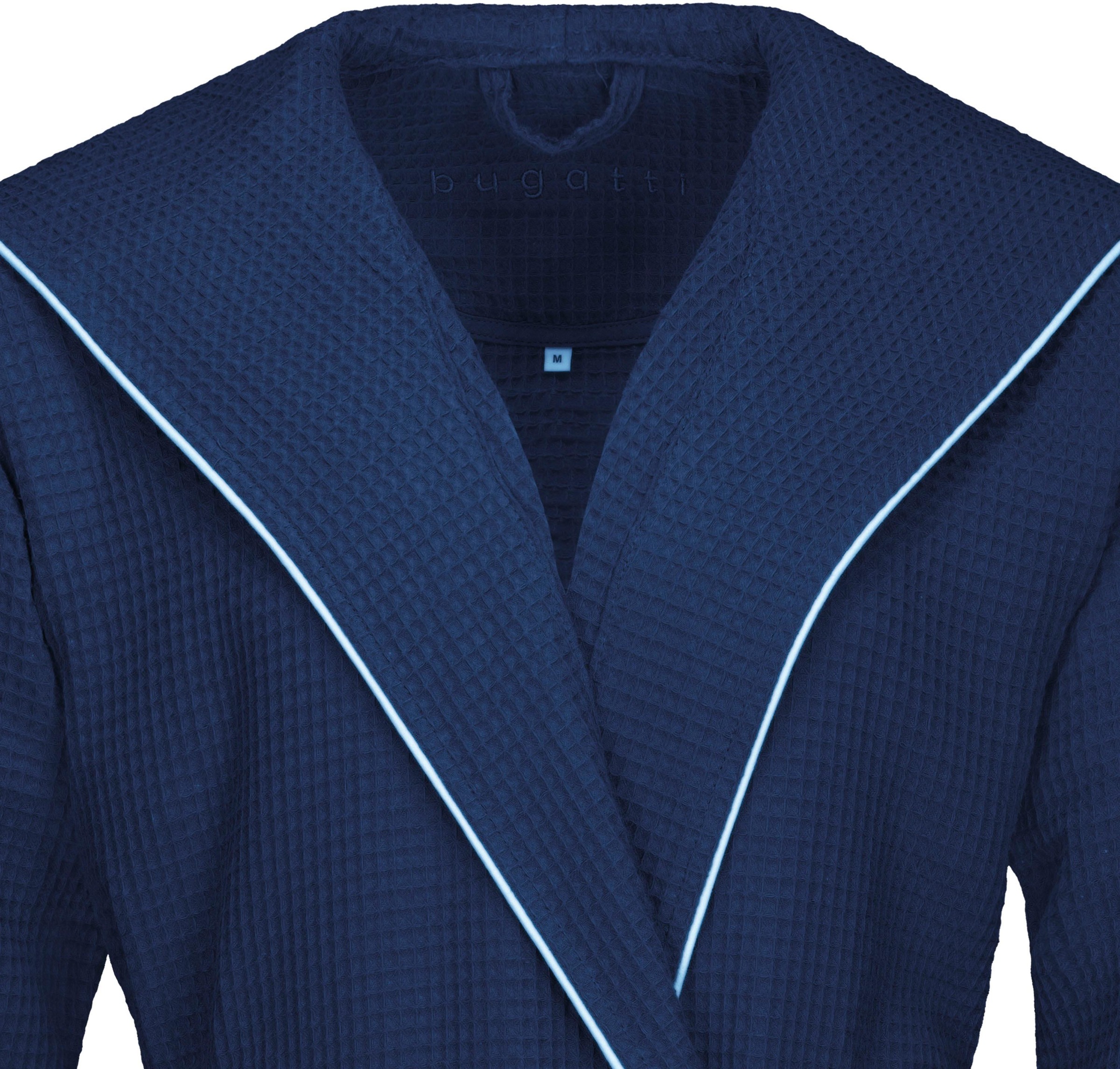 Thumbnail - bugatti Herrenbademantel "Tizian, ideal für Sauna & Spa, Hotelbademantel, Morgenmantel" 1 Stk. Waffelpiqué-Struktur, mit...