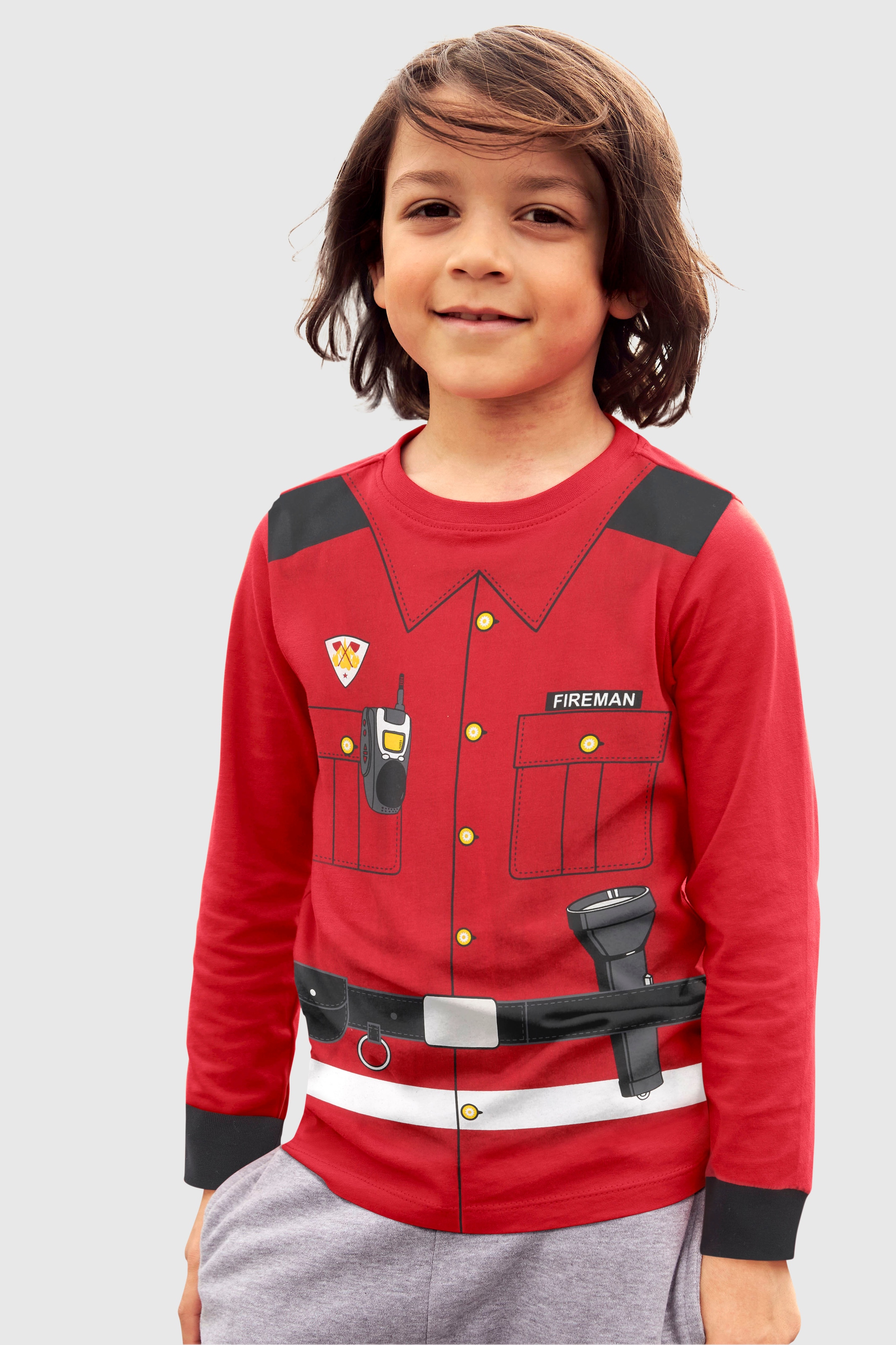 kaufen KIDSWORLD | Uniform-Druck online Langarmshirt »FEUERWEHR«, BAUR