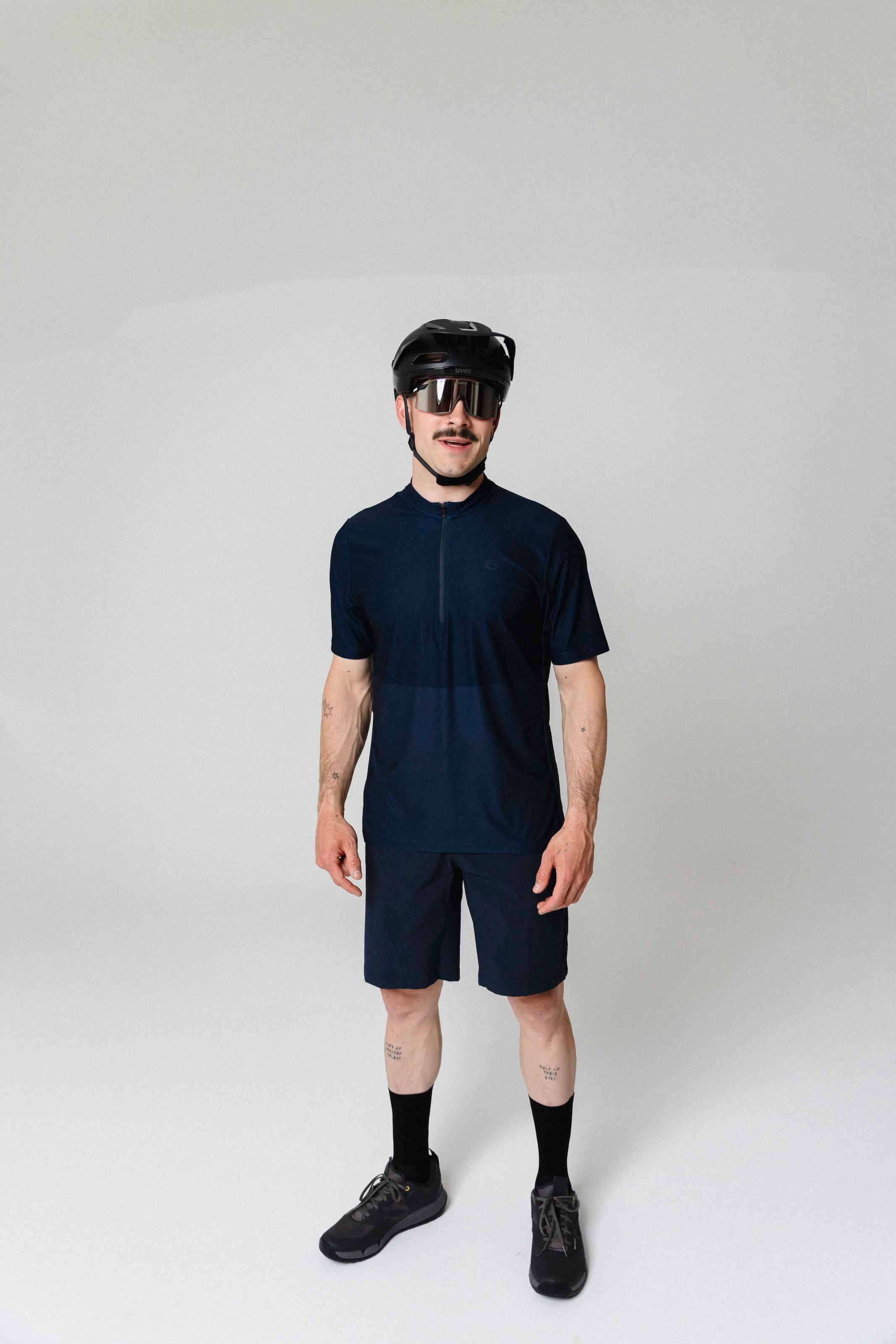 Gonso Radtrikot »SITIVO Jersey Blue M« Herren Fahrradtrikot mit Rückentasche, Half-Zip Trikot, Loose Fit