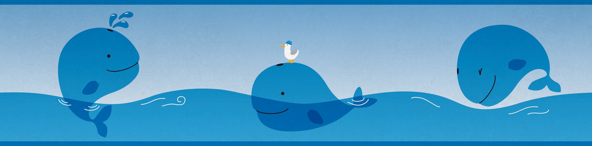 A.S. Création Bordüre »Ocean Friends«, Tapete Kinderzimmer Bordüre Wale Blau