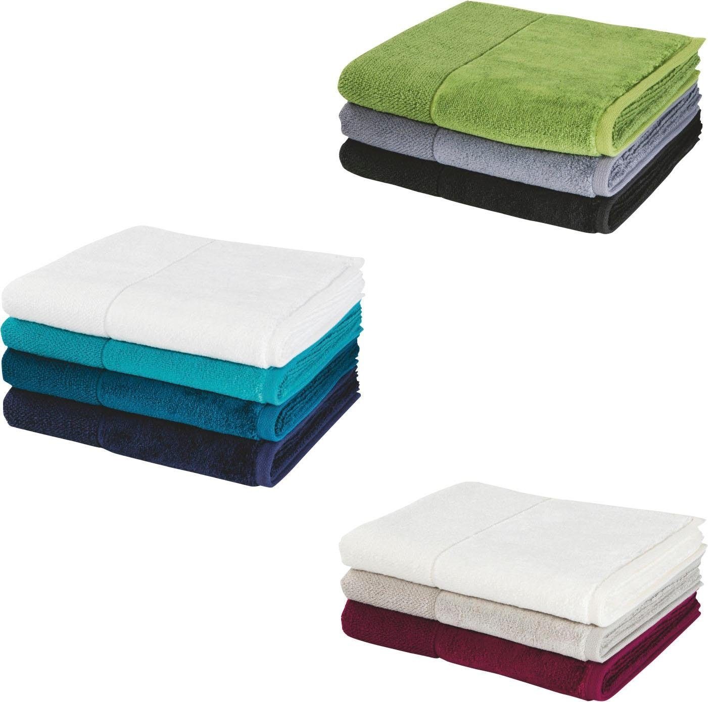 Möve Waschlappen »MÖVE Bamboo Luxe 3er Set Waschhandschuh«, (3 tlg., 3er Set Waschlappen 30 x 30 cm), mit seidig glänzenden Bordüren