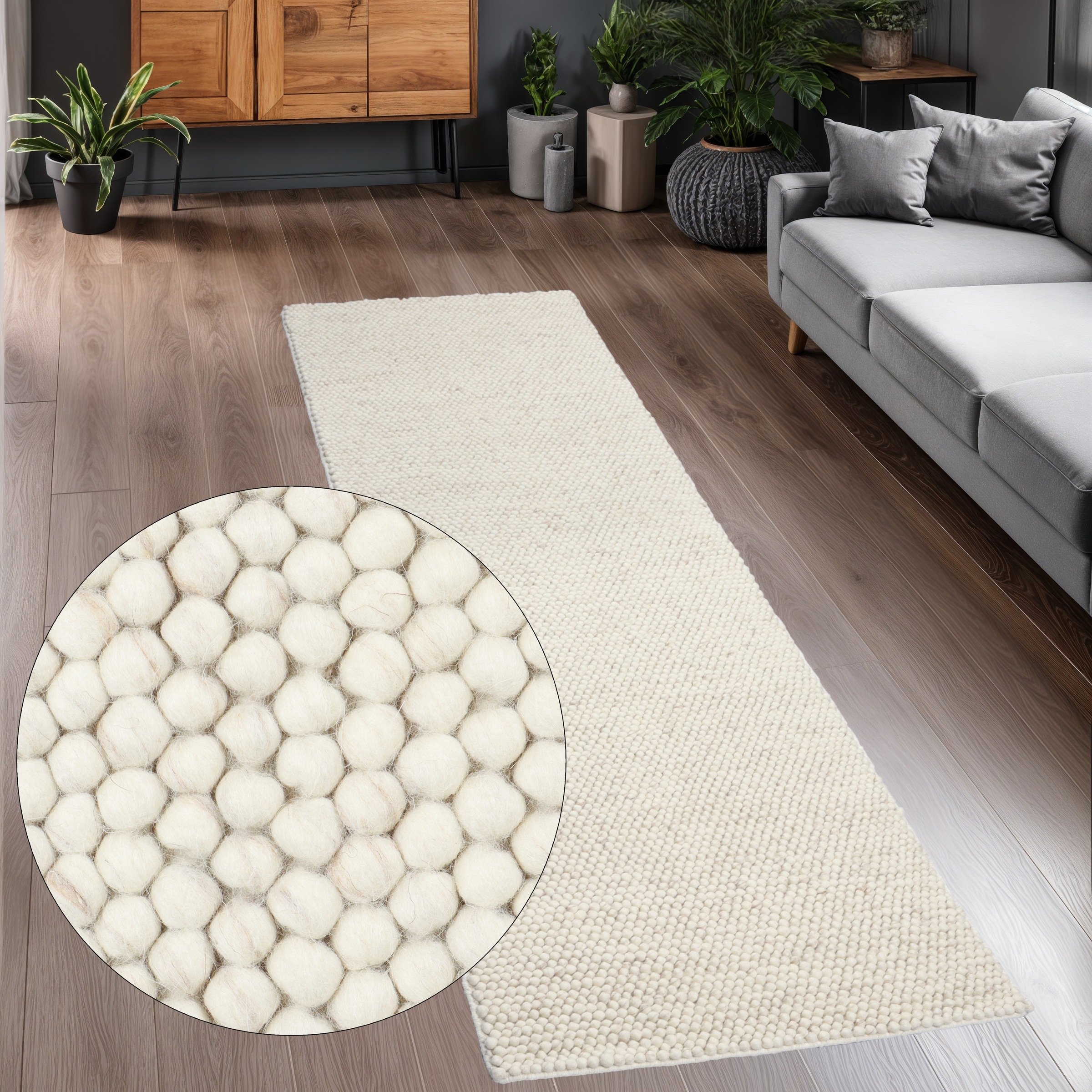 LeGer Home by Lena Gercke Läufer "Ainhoa, Wolle" rechteckig 14 mm Höhe hand günstig online kaufen