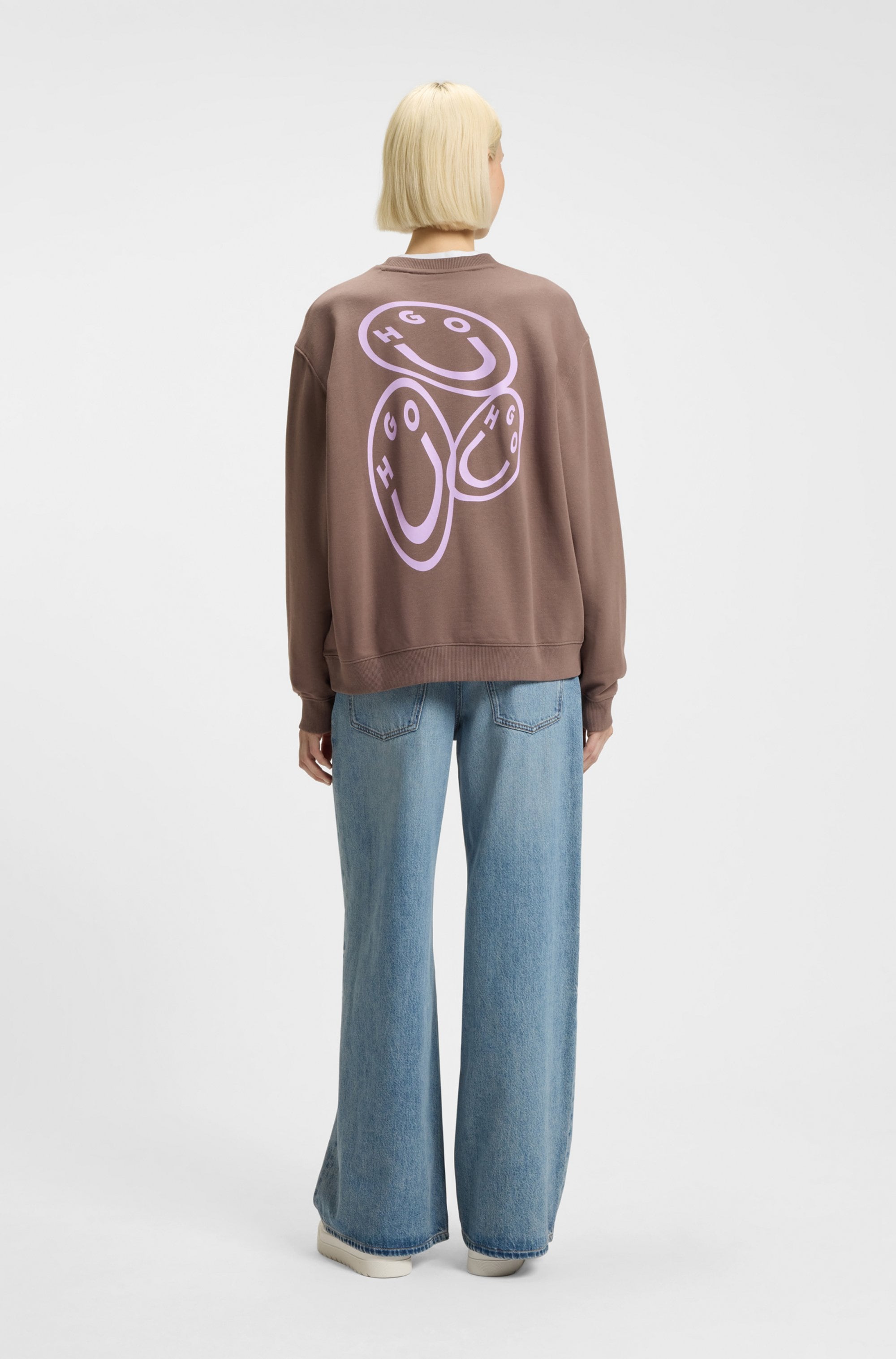 HUGO Blue Sweatshirt »Oversized Crew«, Rundhals, mit Print
