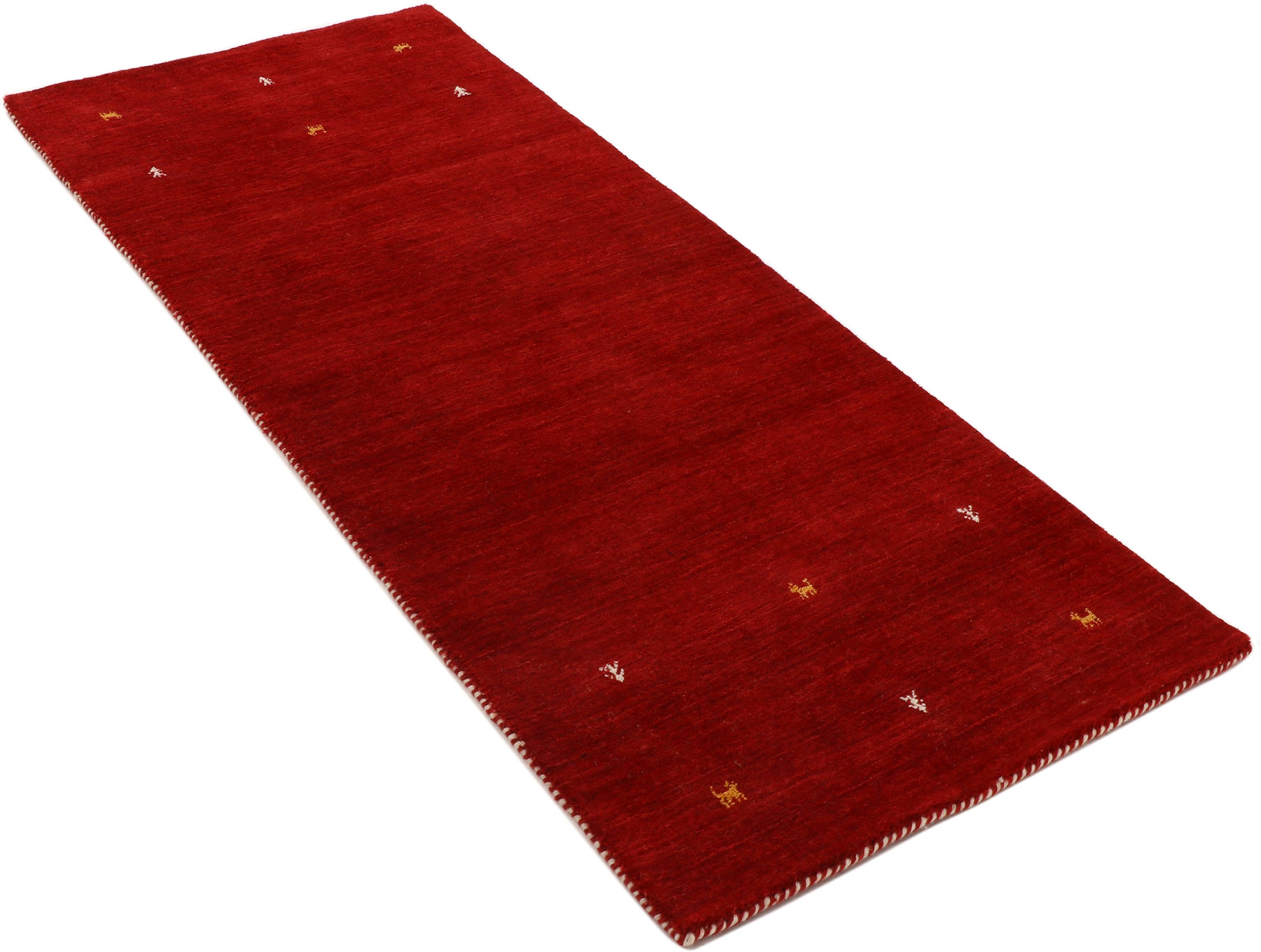 carpetfine Wollteppich »Gabbeh Uni, auch als Läufer erhältlich«, rechteckig, 15 mm Höhe, reine Wolle, handgewebt, Gabbeh Loom Tiermotiv, große Farbauswahl
