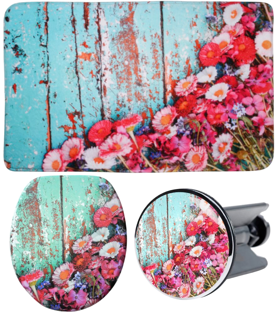 Sanilo Badaccessoire-Set "Spring" bestehend aus WC-Sitz, Badteppich und Was günstig online kaufen